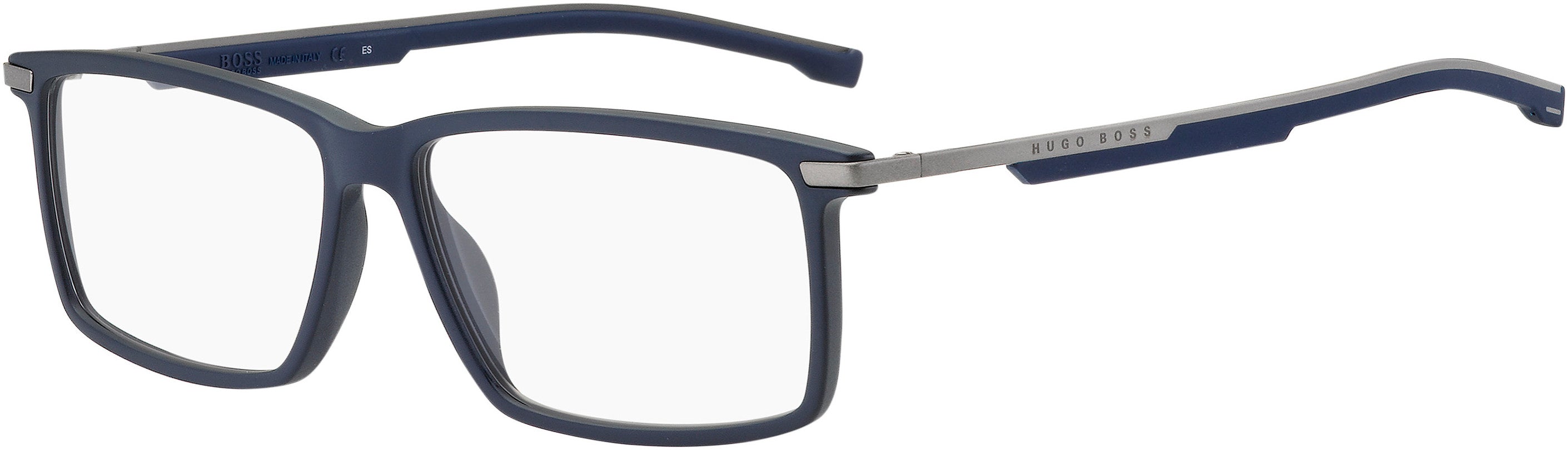 Boss (hub) Boss 1202 Rectangular Eyeglasses 0FLL-0FLL  Matte Blue (00 Demo Lens)