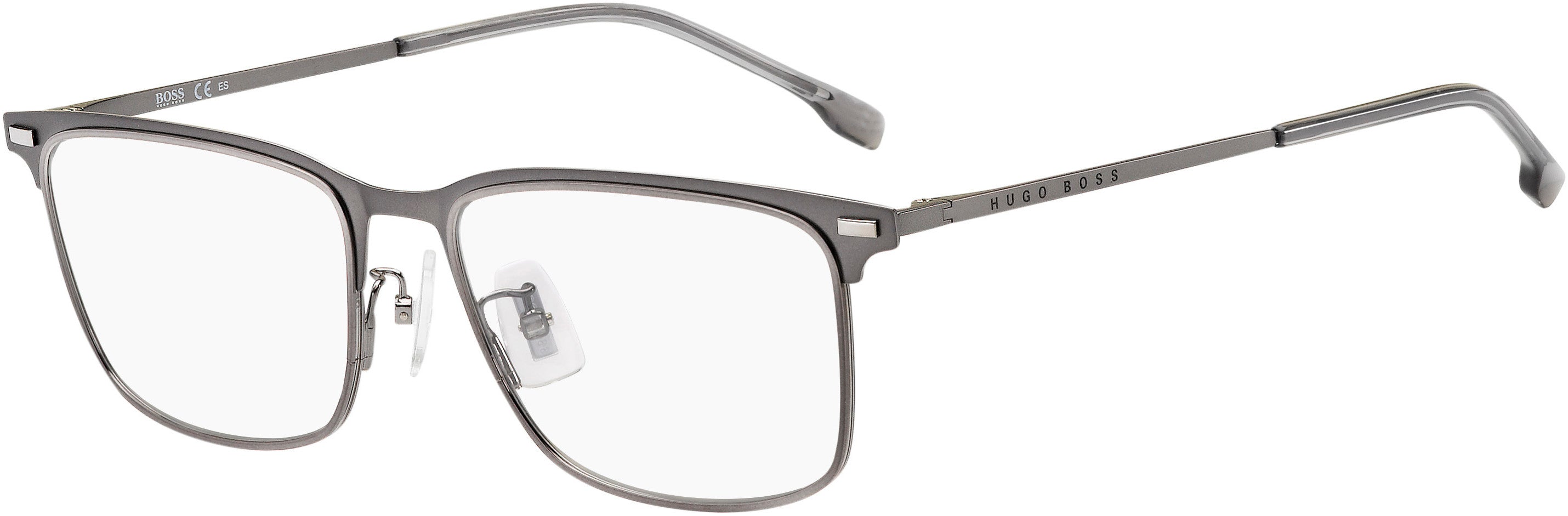 Boss (hub) Boss 1224/F Square Eyeglasses 0R80-0R80  Semi Matte Dark Ruthenium (00 Demo Lens)