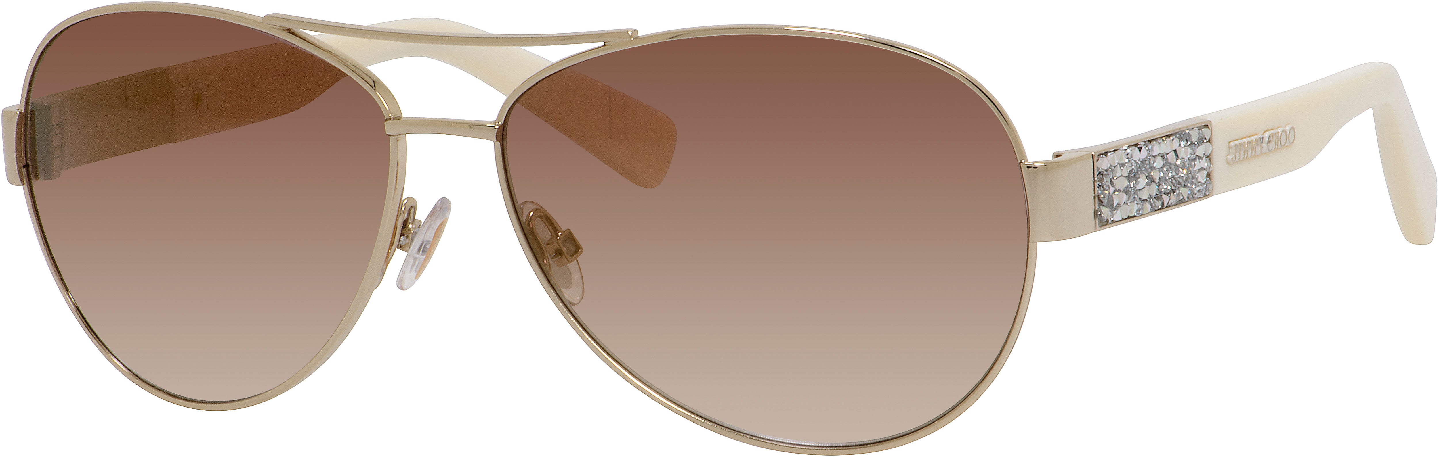 Jimmy Choo Baba/S Aviator Sunglasses 09D4-09D4  Light Gold (QH Brown Mirror Gold Shaded)