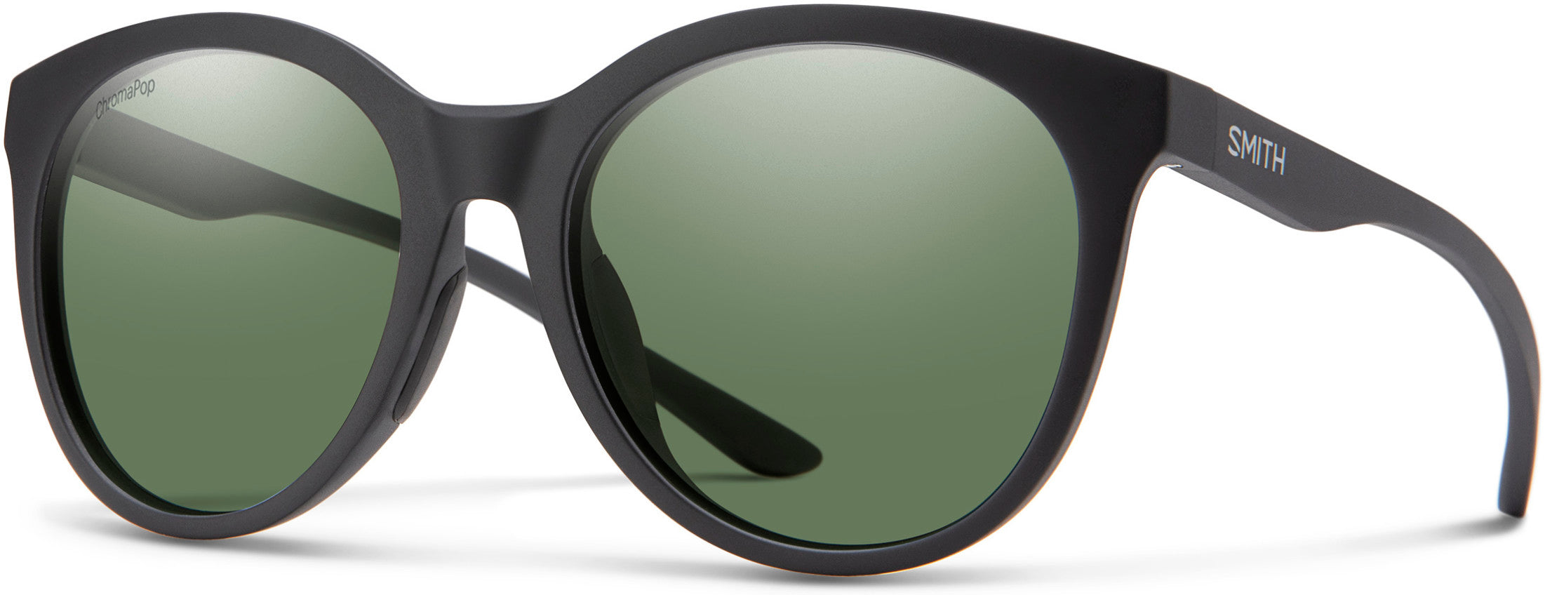 Smith Bayside Oval Modified Sunglasses 0003-0003  Matte Black (L7 Polarized Green CP)