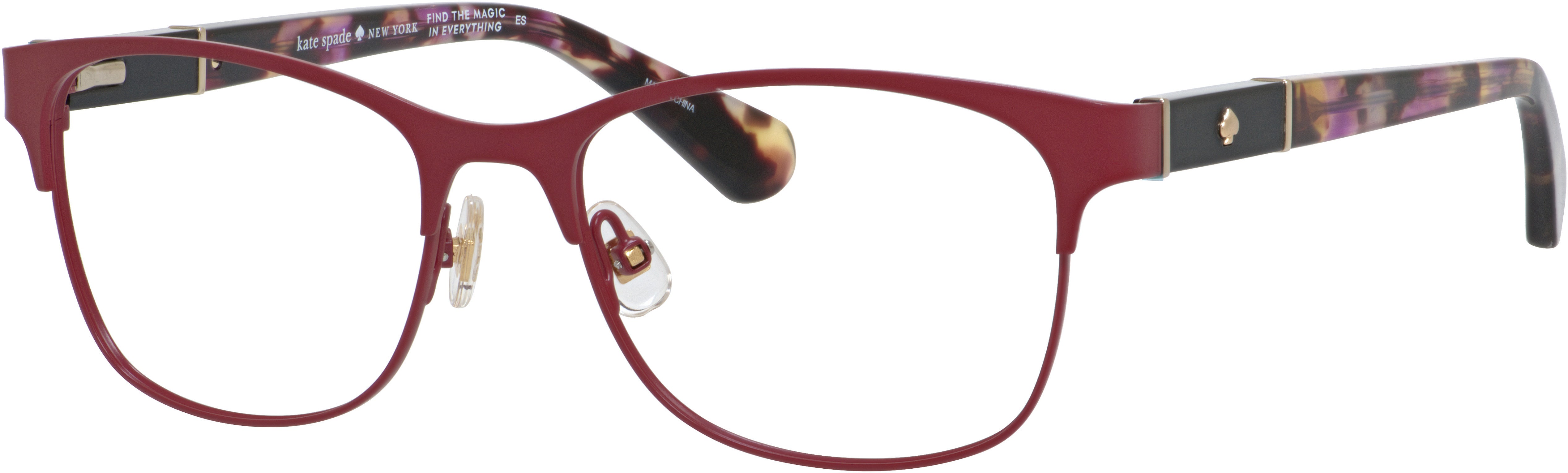Kate Spade Benedetta Rectangular Eyeglasses 07BL-07BL  Matte Burgundy (00 Demo Lens)