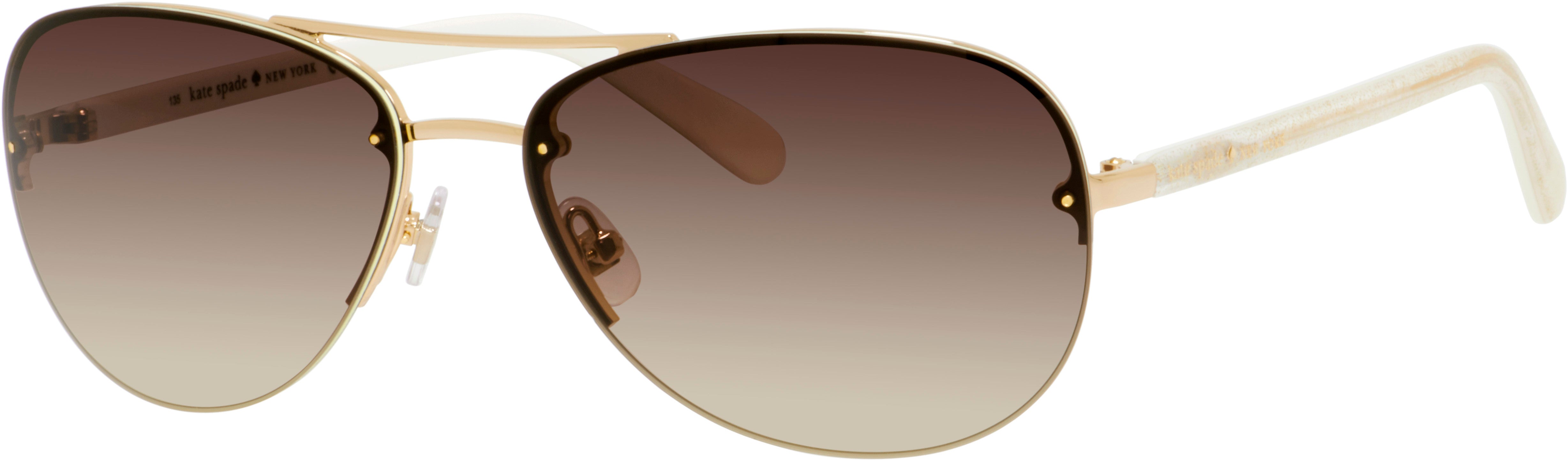 Kate Spade Beryl/S Aviator Sunglasses 0AU2-0AU2  Rose Gold (Y6 Brown Gradient)