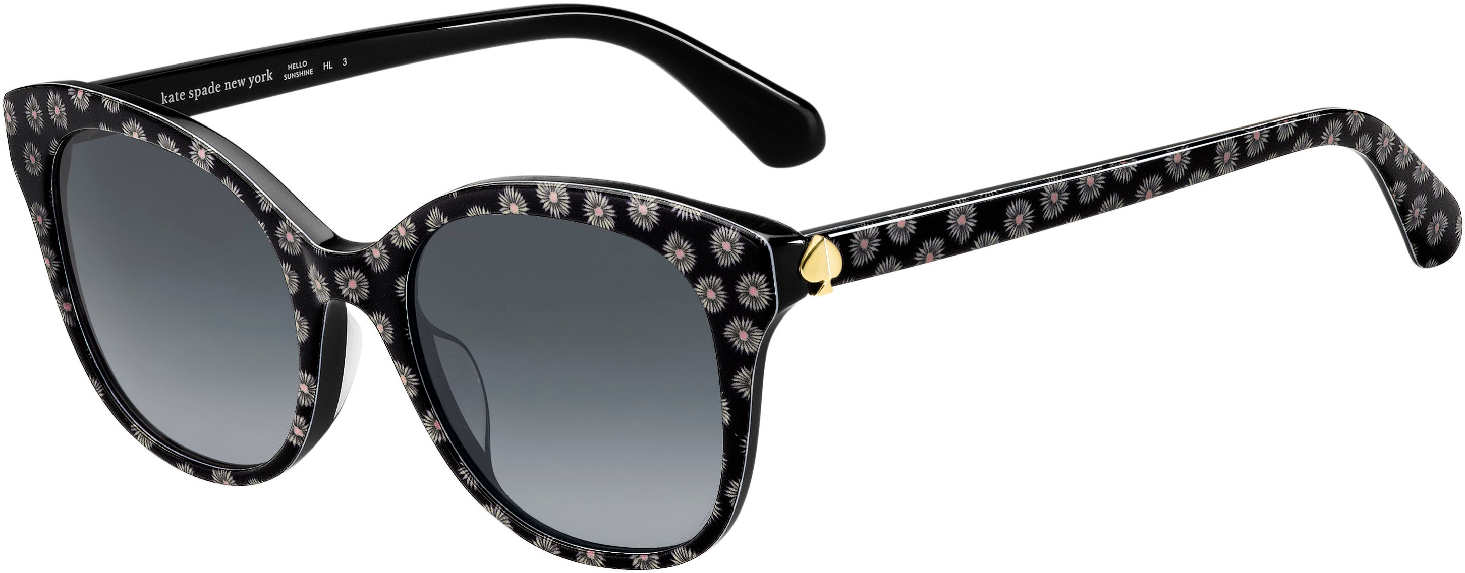 Kate Spade Bianka/G/S Cat Eye/butterfly Sunglasses 0TAY-0TAY  Black Pattern White (9O Dark Gray Gradient)
