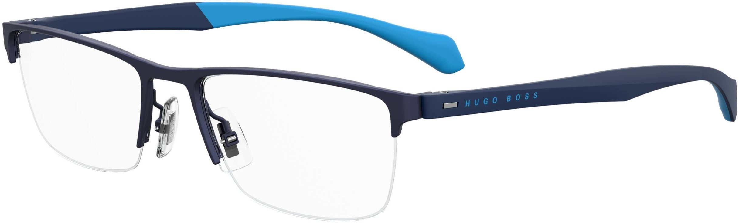 Boss (hub) Boss 1080 Rectangular Eyeglasses 0FLL-0FLL  Matte Blue (00 Demo Lens)
