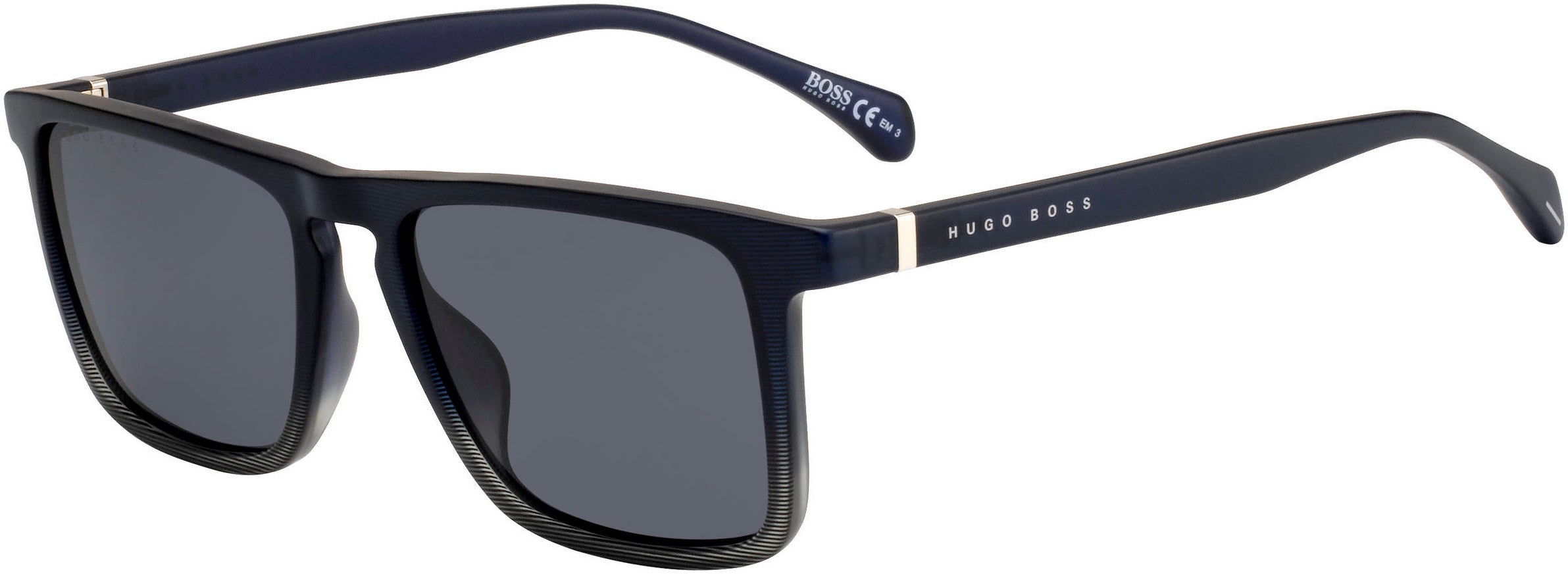 Boss (hub) Boss 1082/S Rectangular Sunglasses 026O-026O  Matte Blue Pattern (IR Gray)