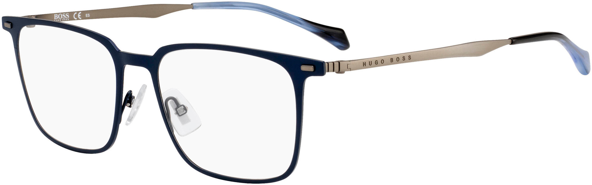 Boss (hub) Boss 1096 Rectangular Eyeglasses 0FLL-0FLL  Matte Blue (00 Demo Lens)