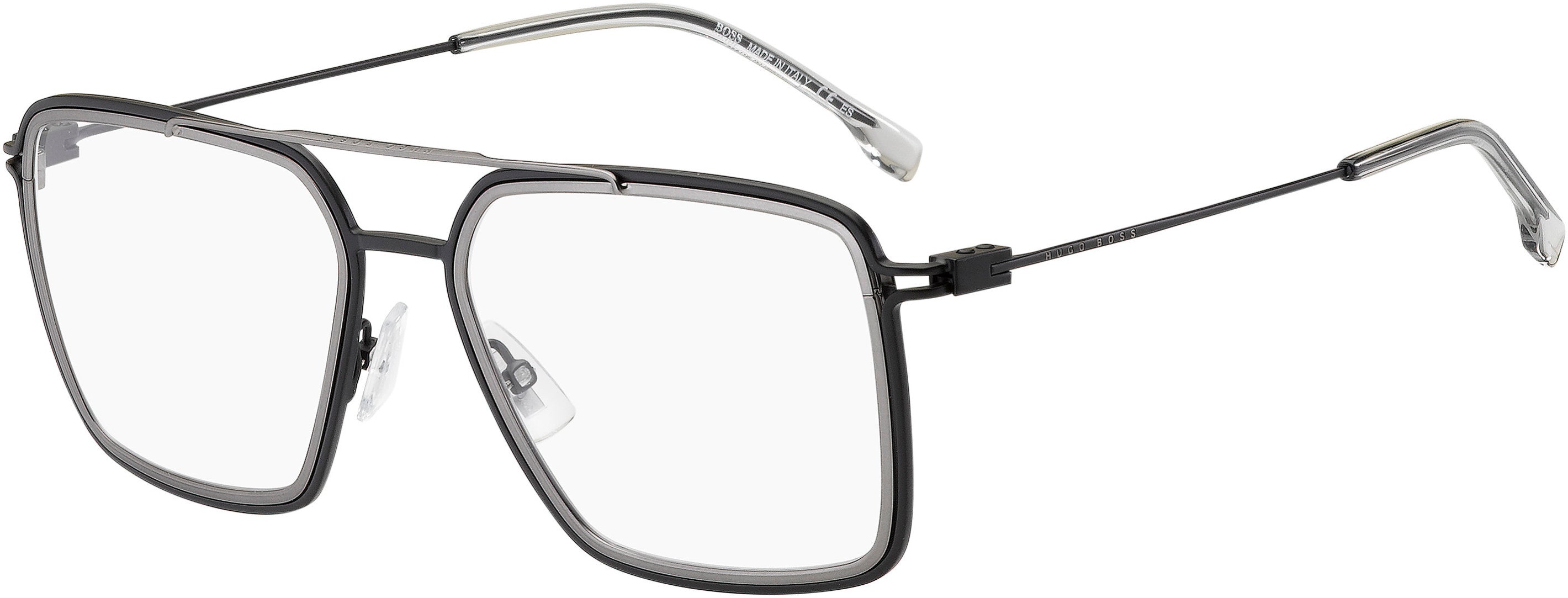 Boss (hub) Boss 1232 Rectangular Eyeglasses 0284-0284  Black Ruthenium (00 Demo Lens)