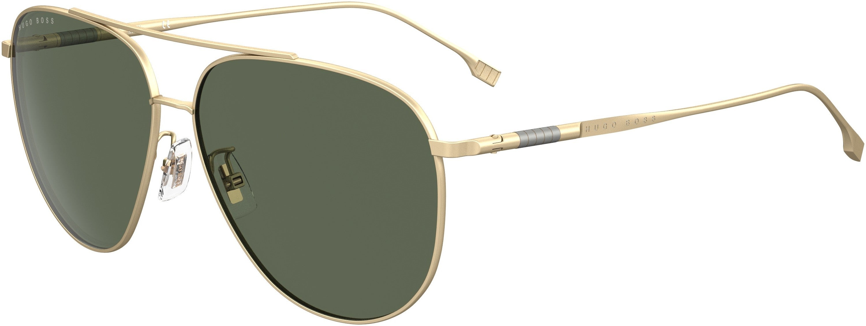 Boss (hub) Boss 1296/F/S Aviator Sunglasses 0AOZ-0AOZ  Semi Matte Gold (QT Green)