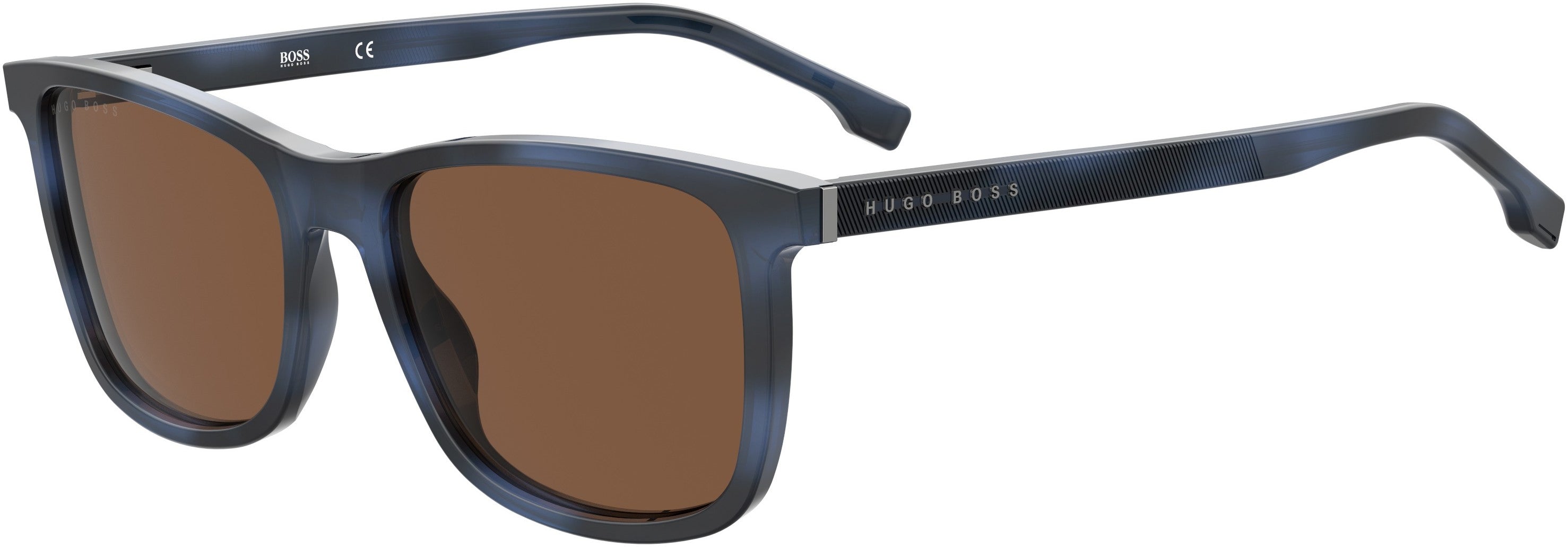 Boss (hub) Boss 1299/U/S Rectangular Sunglasses 0JBW-0JBW  Blue Havana (M9 Gray Pz)