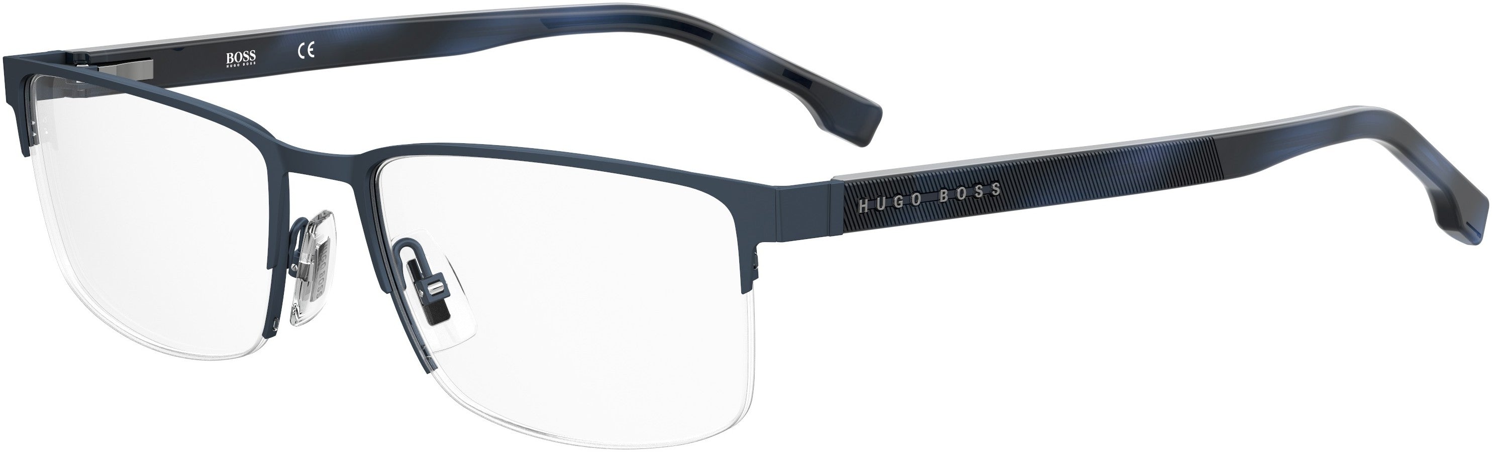 Boss (hub) Boss 1302/U Oval Modified Eyeglasses 0FLL-0FLL  Matte Blue (00 Demo Lens)