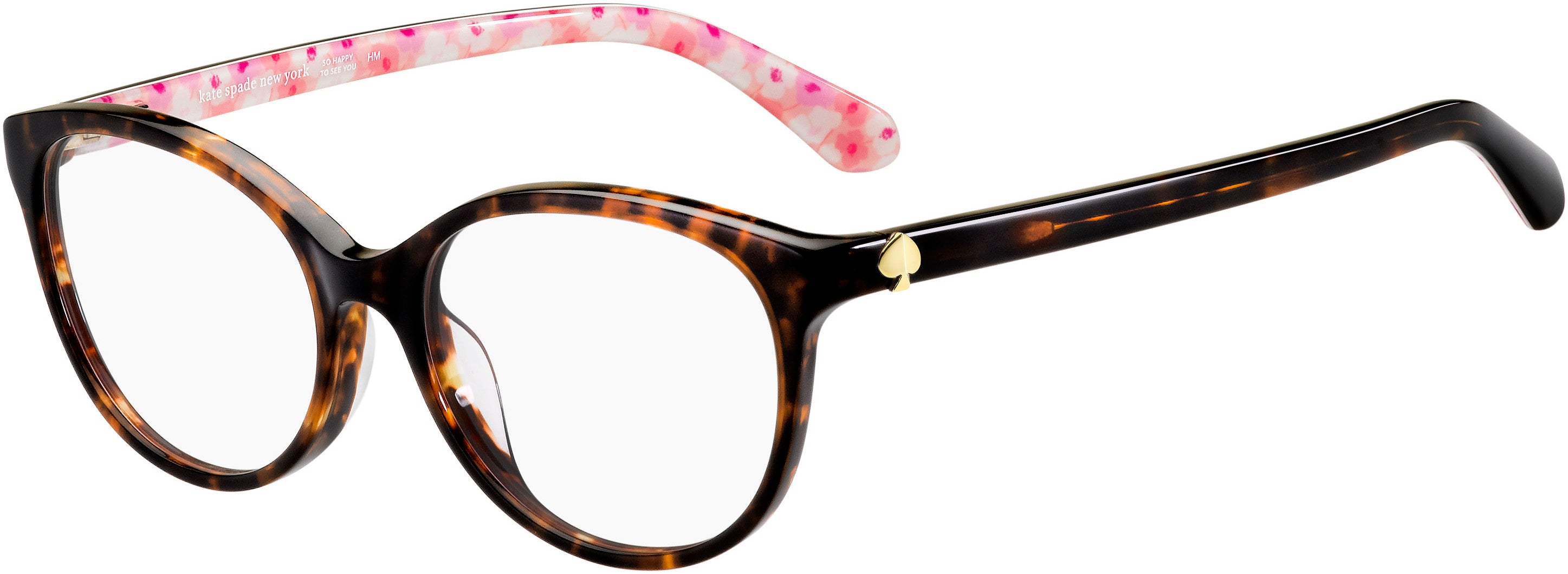Kate Spade Briella Oval Modified Eyeglasses 0MAP-0MAP  Havana Pattern Pink (00 Demo Lens)