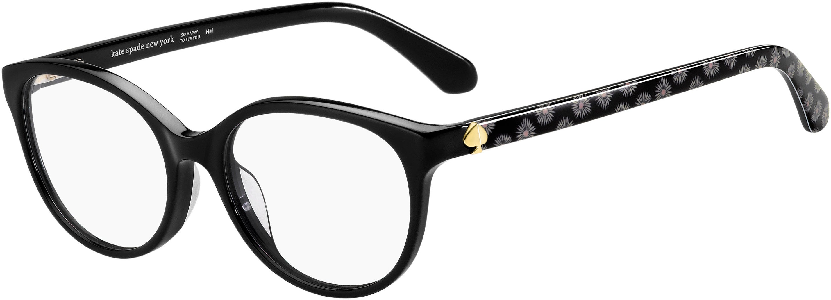 Kate Spade Briella Oval Modified Eyeglasses 0TAY-0TAY  Black Pattern White (00 Demo Lens)