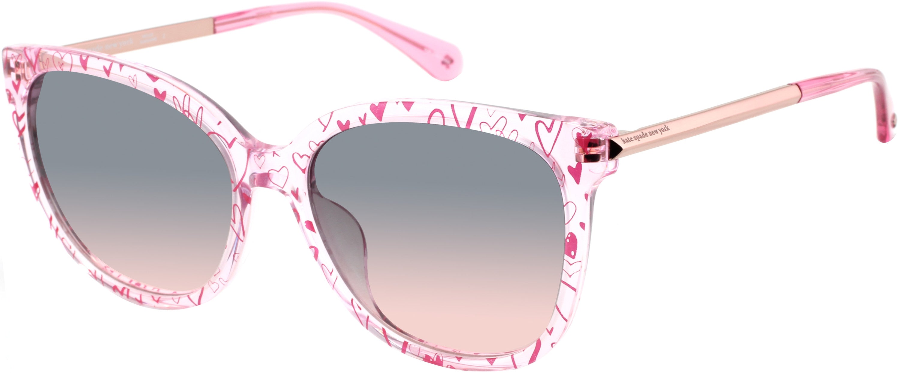 Kate Spade Britton/G/S Square Sunglasses 0Q1Z-0Q1Z  Slm Pink Poi (FF Gray Shded Pink)