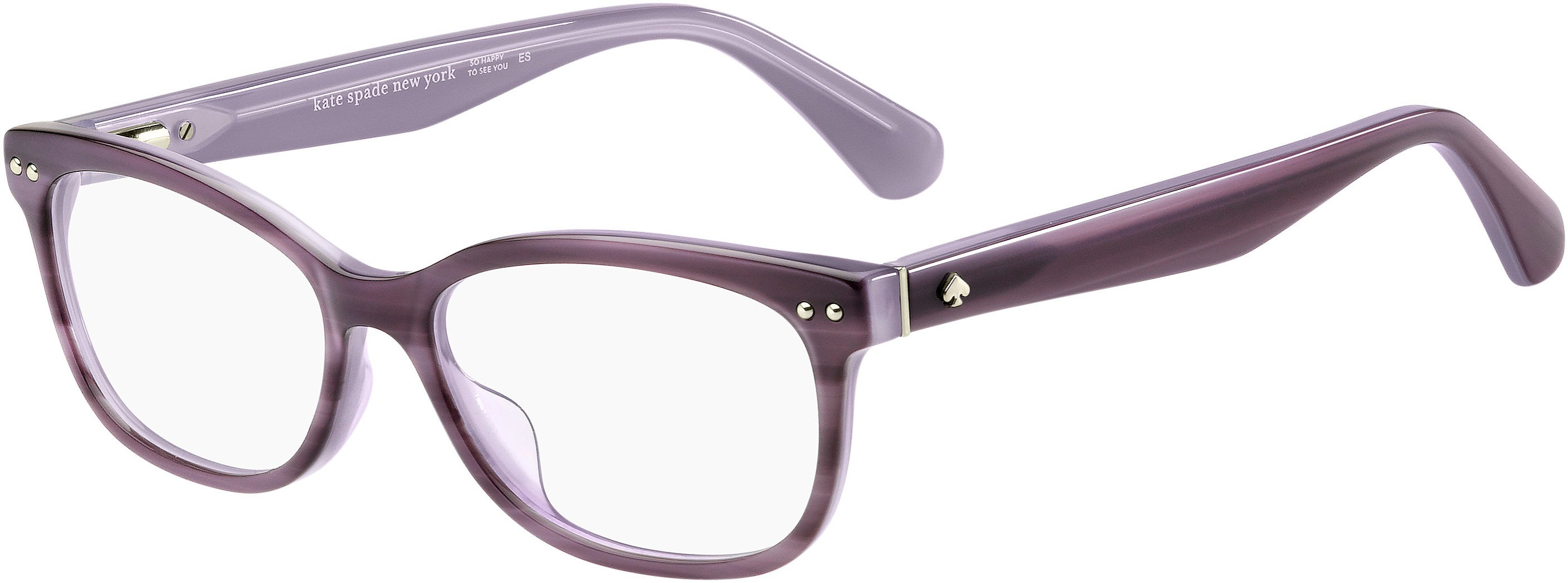 Kate Spade Bronwen Square Eyeglasses 07FF-07FF  Purple Violet Red (00 Demo Lens)