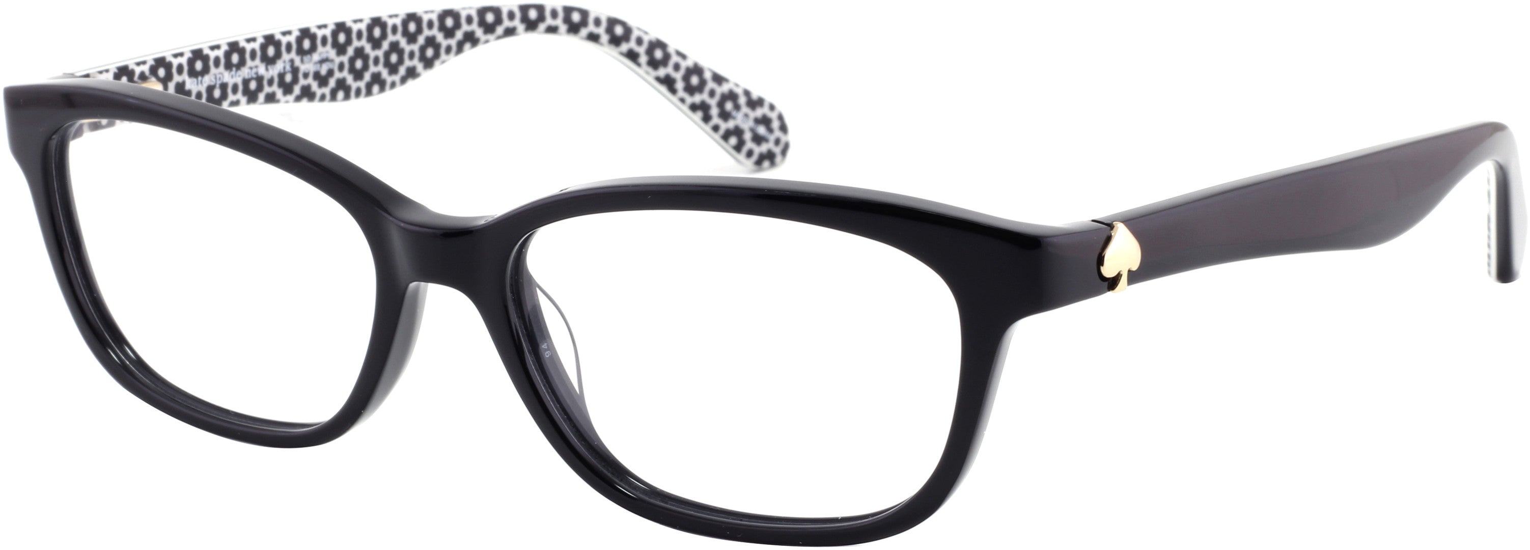 Kate Spade Brylie Rectangular Eyeglasses 0INA-0INA  Black Diamond Black Fabric Black (00 Demo Lens)