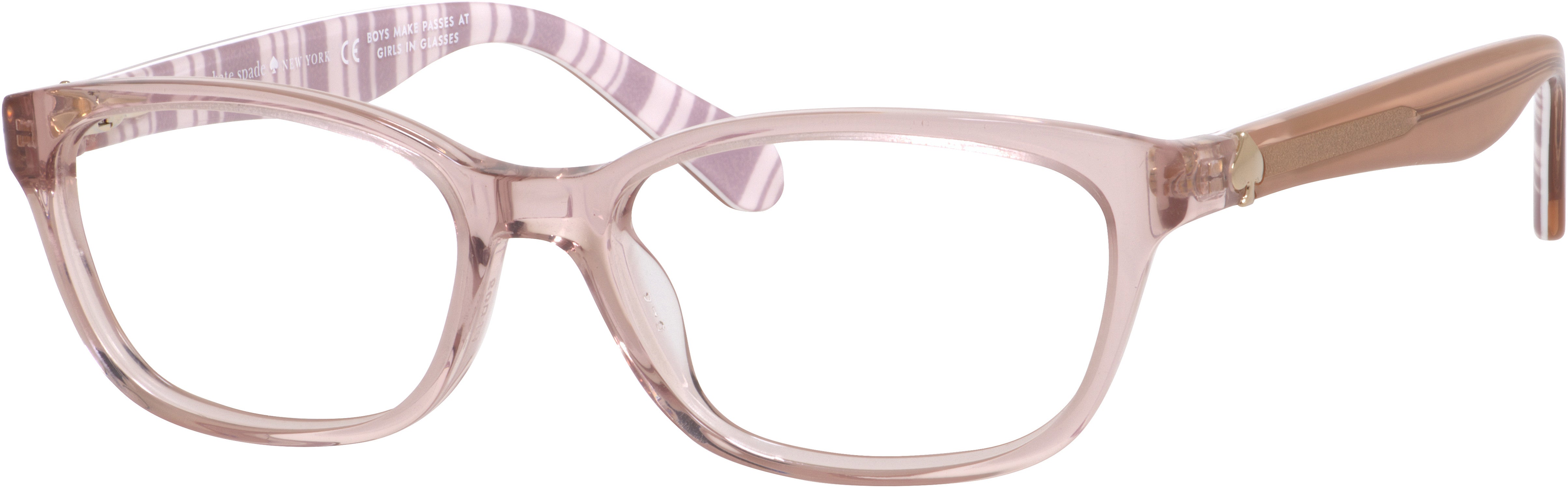 Kate Spade Brylie Rectangular Eyeglasses 0QGX-0QGX  Beige Striped White (00 Demo Lens)
