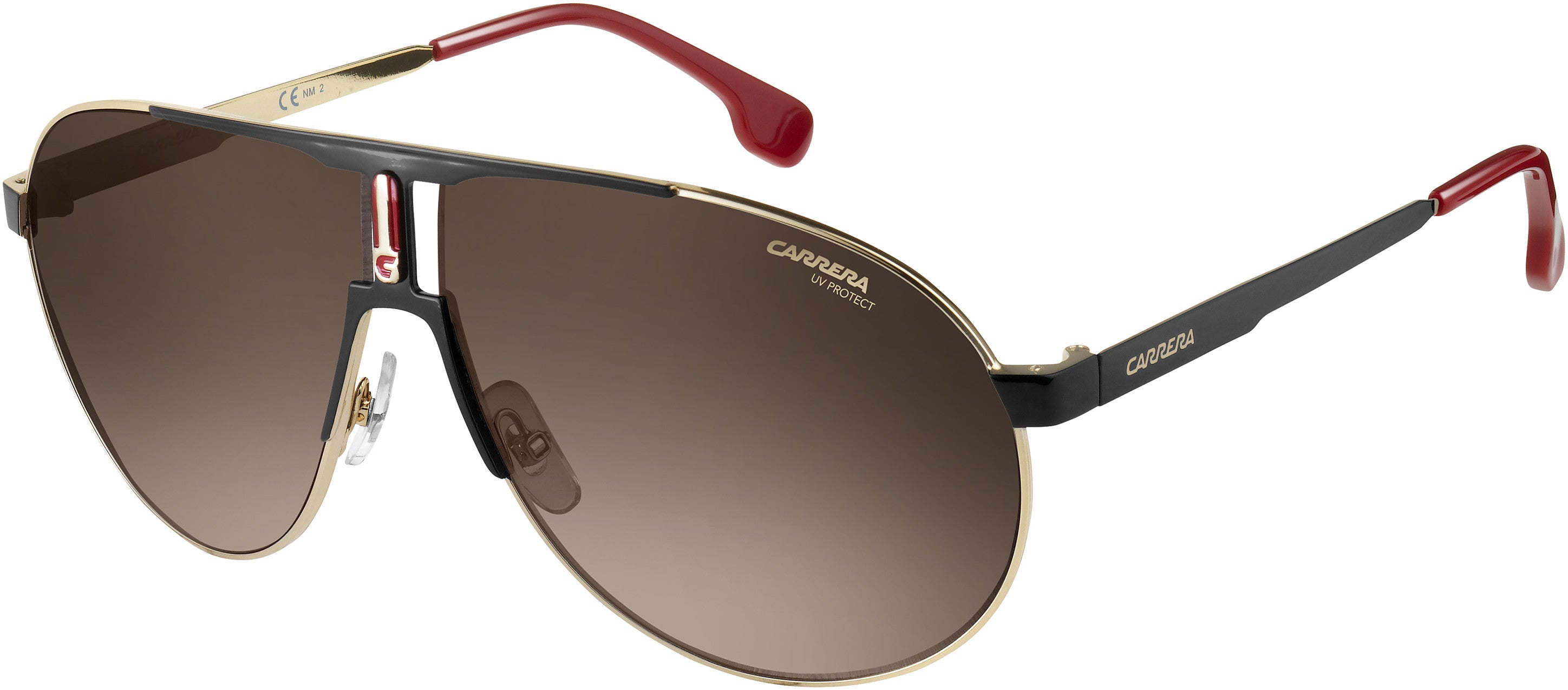  Carrera 1005/S Aviator Sunglasses 02M2-02M2  Black Gold (HA Brown Gradient)
