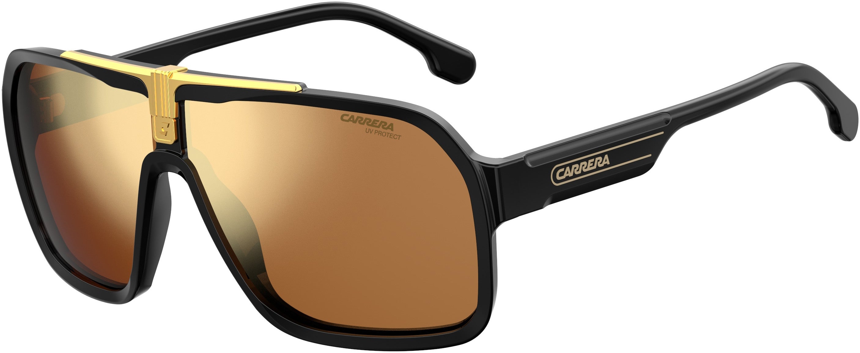  Carrera 1014/S Navigator Sunglasses 0I46-0I46  Black Gold (K1 Gold Mirror)