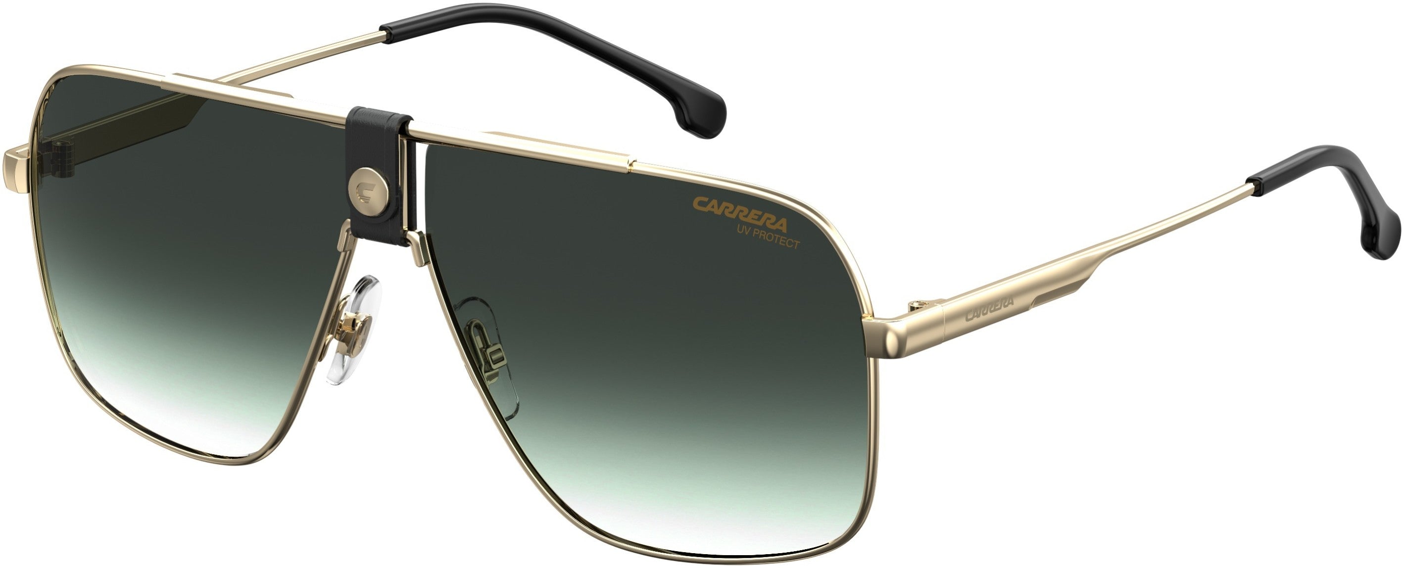  Carrera 1018/S Navigator Sunglasses 02M2-02M2  Black Gold (9K Green Shaded)