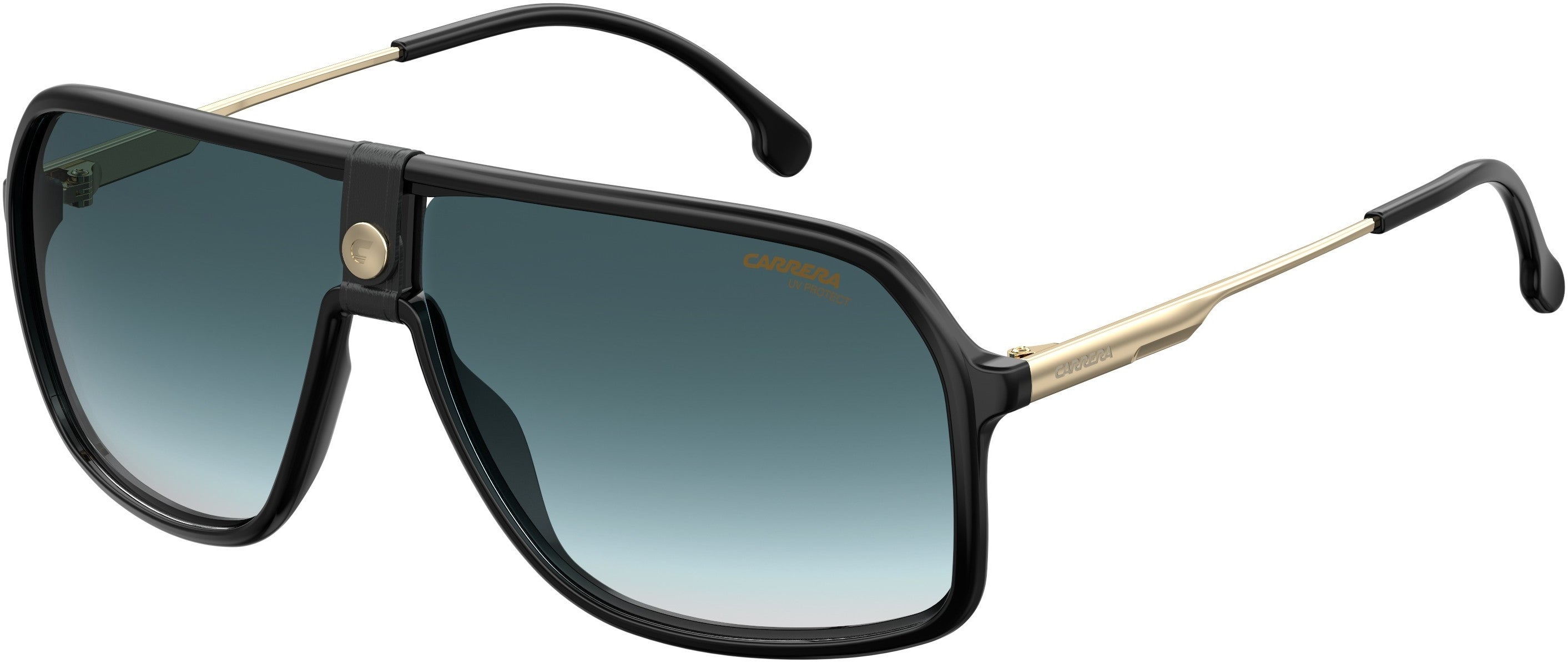  Carrera 1019/S Aviator Sunglasses 02M2-02M2  Black Gold (08 Blue Shaded)