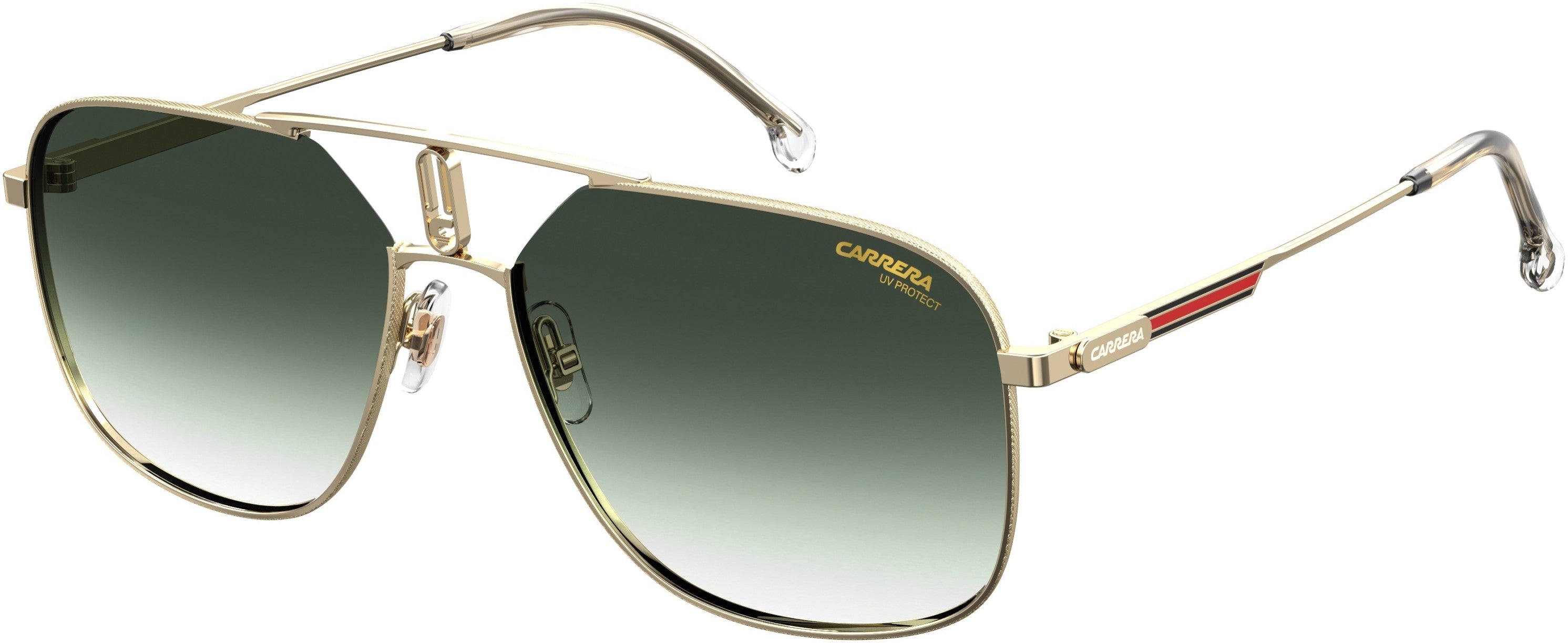  Carrera 1024/S Rectangular Sunglasses 0PEF-0PEF  Gold Green (9K Green Shaded)