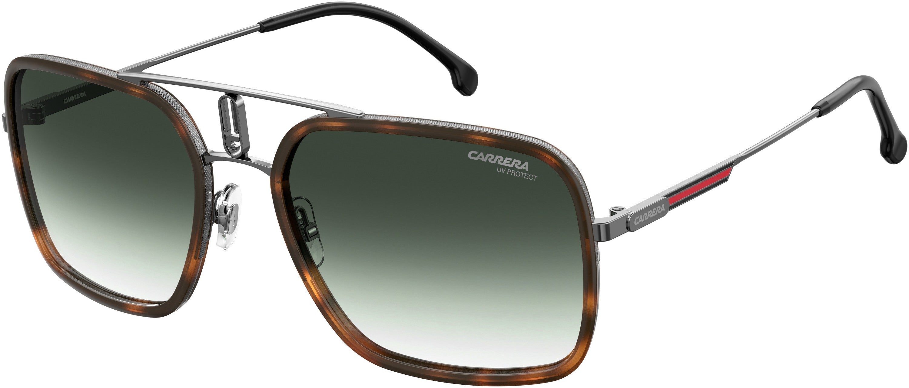  Carrera 1027/S Rectangular Sunglasses 0EKP-0EKP  Dark Rust Havana (9K Green Shaded)