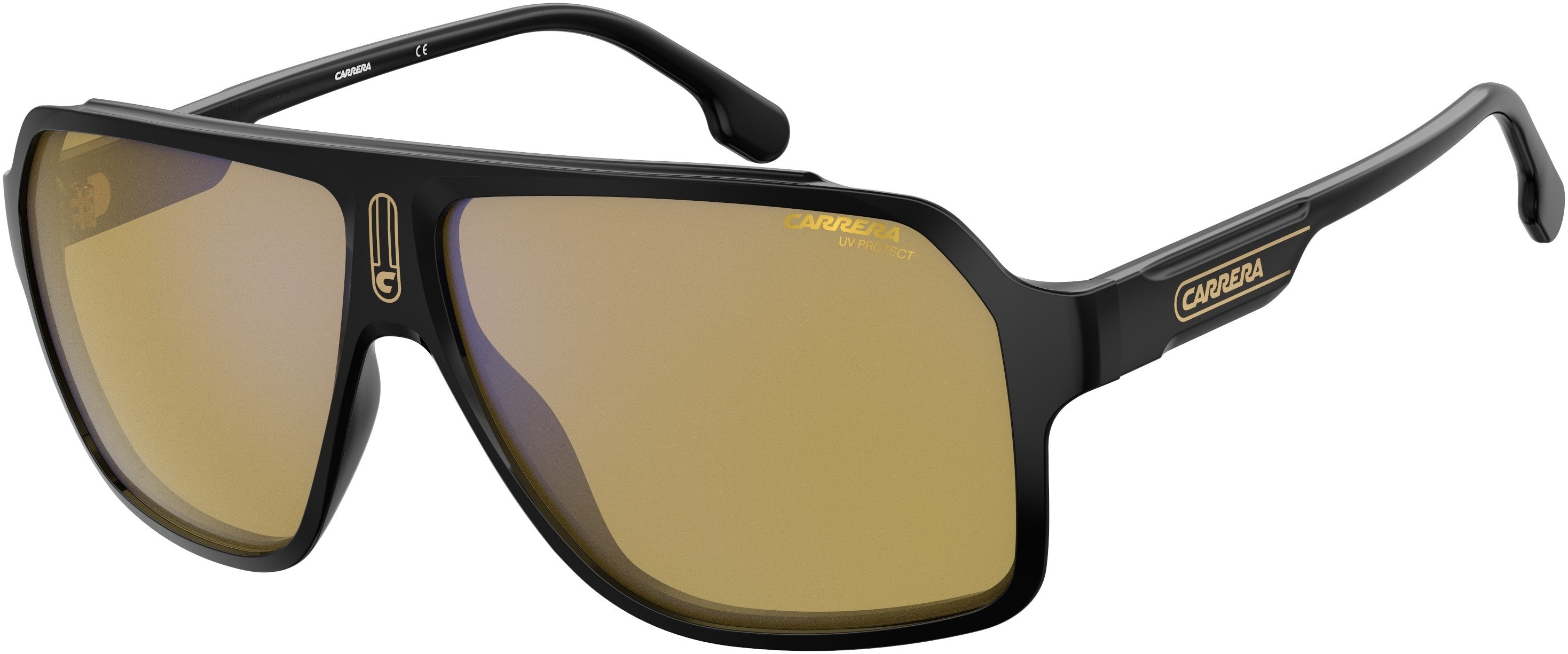  Carrera 1030/S Rectangular Sunglasses 071C-071C  Black Yellow (Z0 Ml Blue)