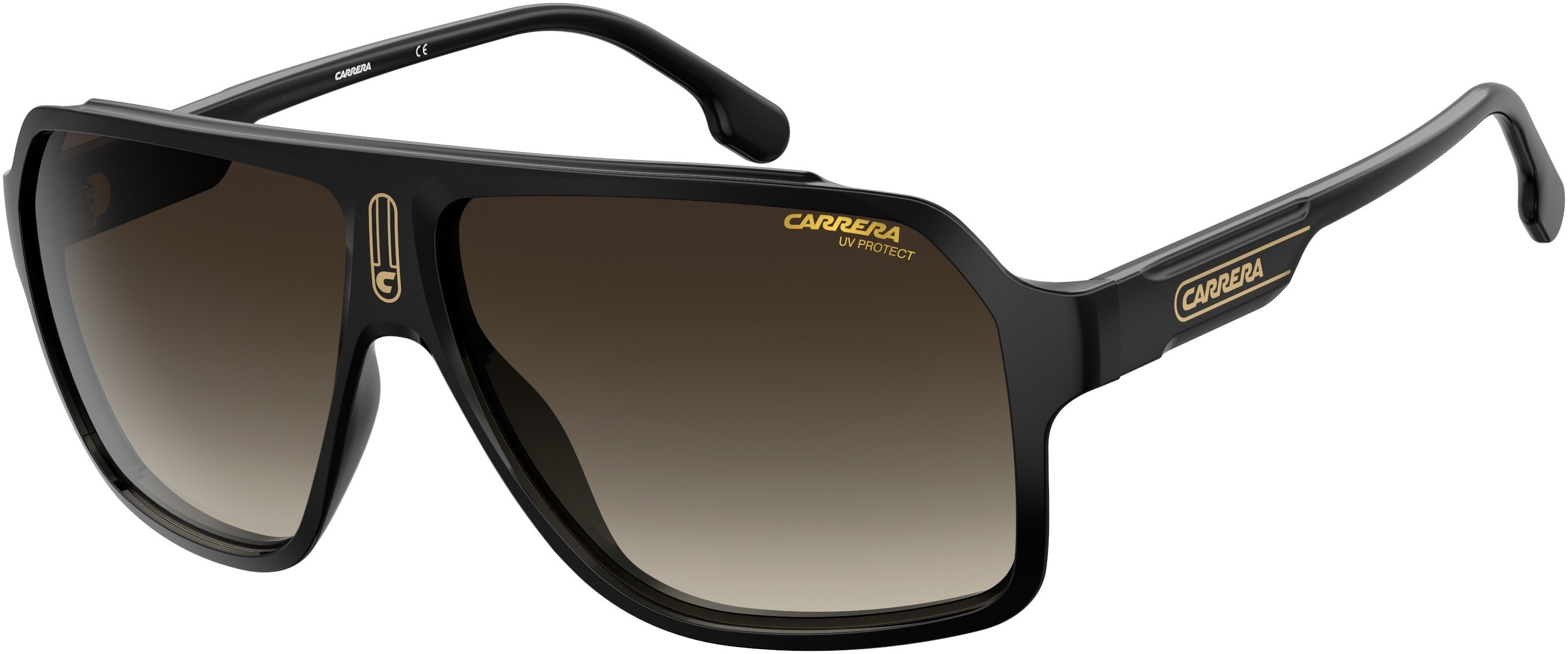  Carrera 1030/S Rectangular Sunglasses 0807-0807  Black (HA Brown Gradient)