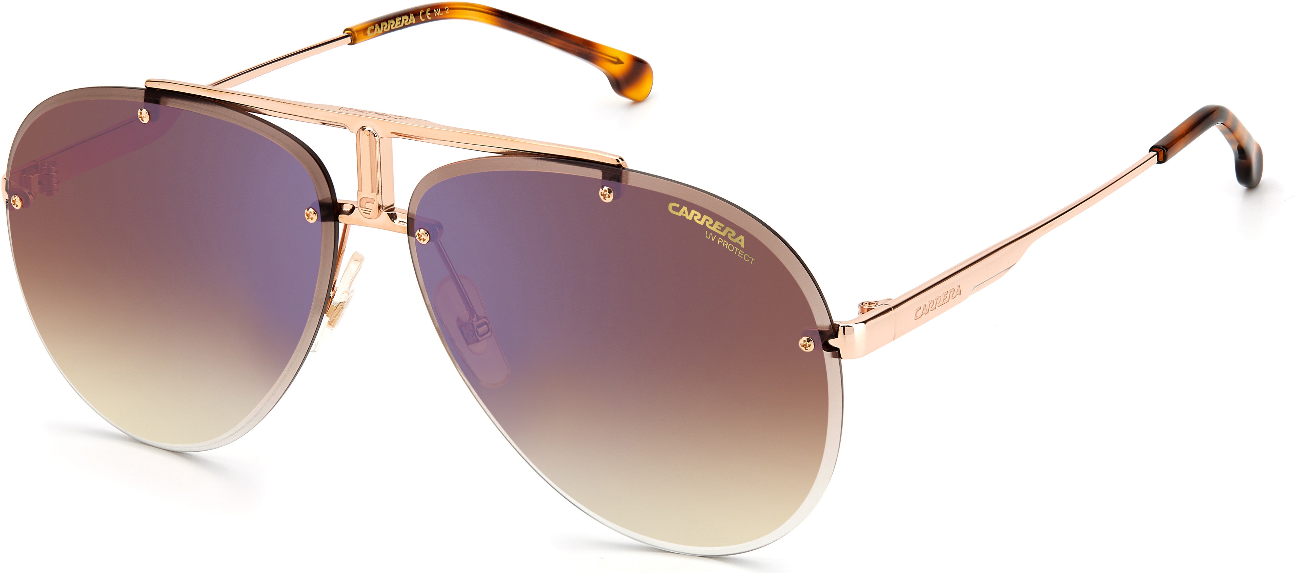  Carrera 1032/S Aviator Sunglasses 0DDB-0DDB  Gold Copper (A8 Brown Shaded Blue Mirror)