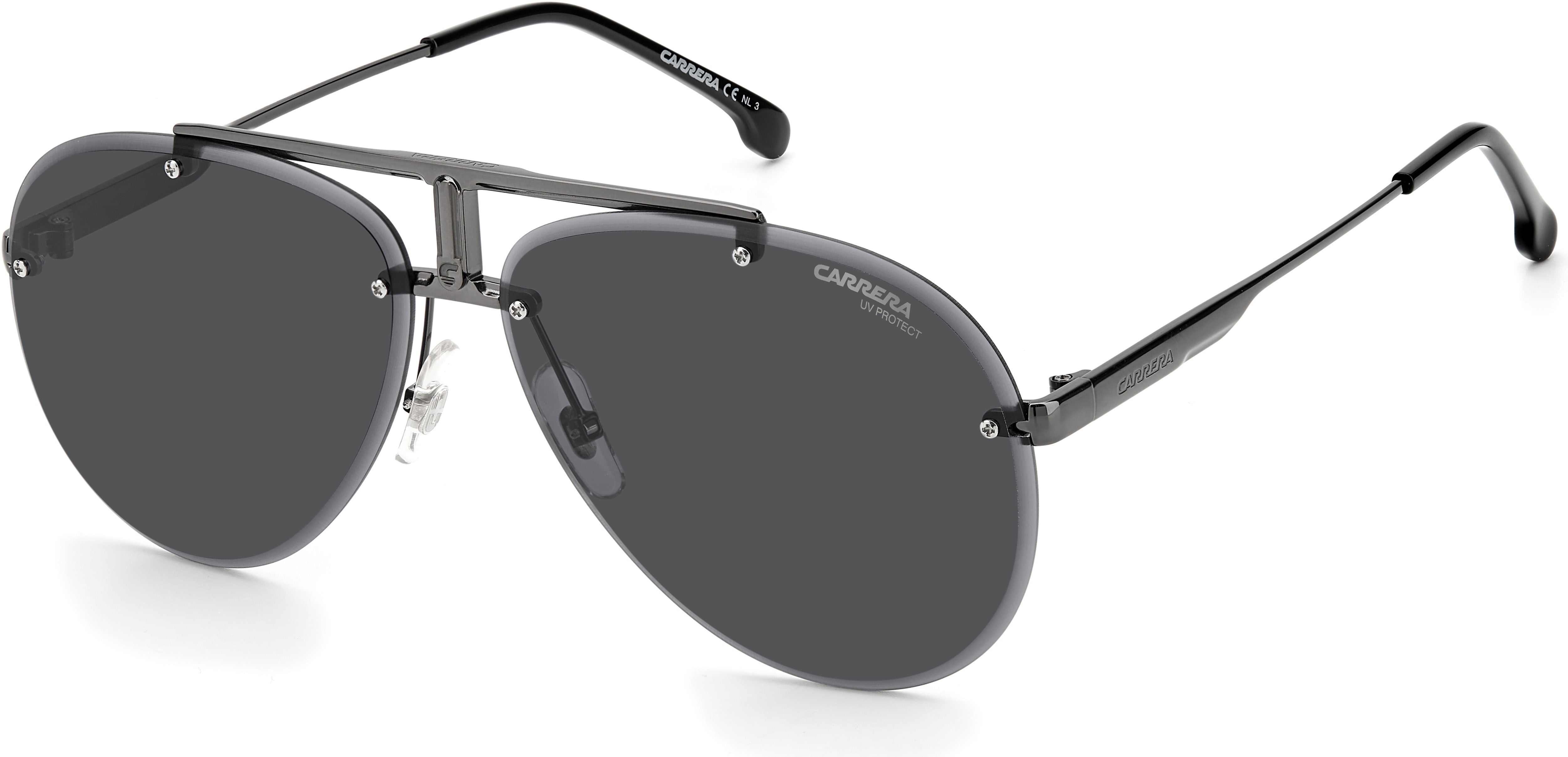  Carrera 1032/S Aviator Sunglasses 0V81-0V81  Dark Ruthenium Black (IR Gray)