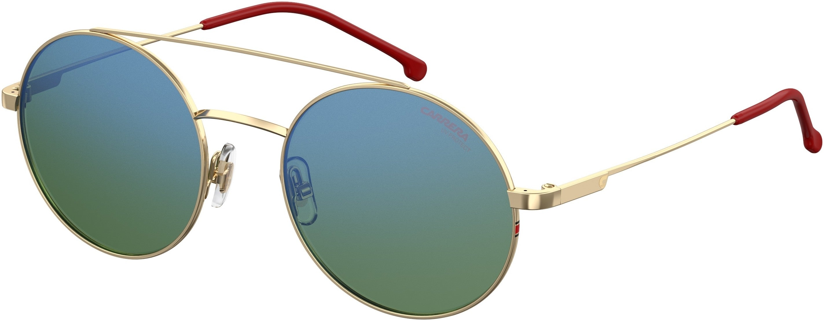 Carrera 2004T/S Oval Modified Sunglasses 0Y11-0Y11  Gold Red (HZ Green Blue Mirror)