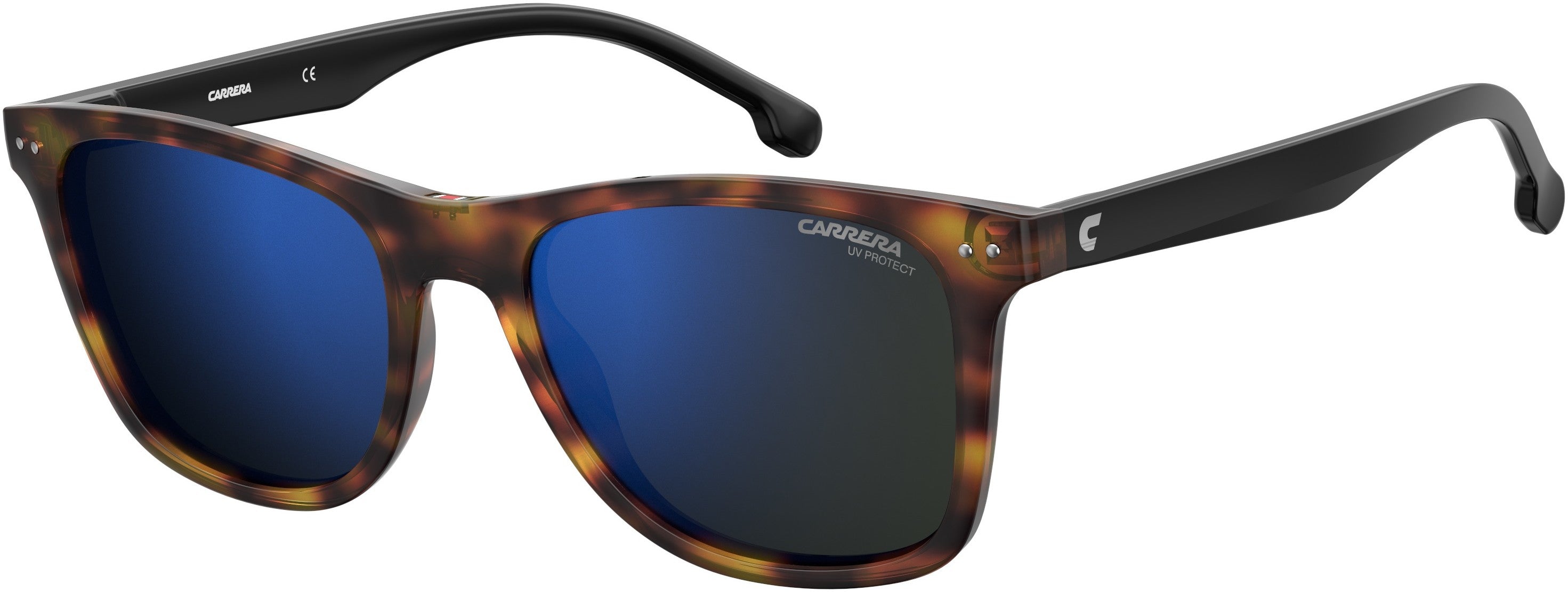  Carrera 2022T/S Rectangular Sunglasses 005L-005L  Havana (XT Gray Blue Mirro)