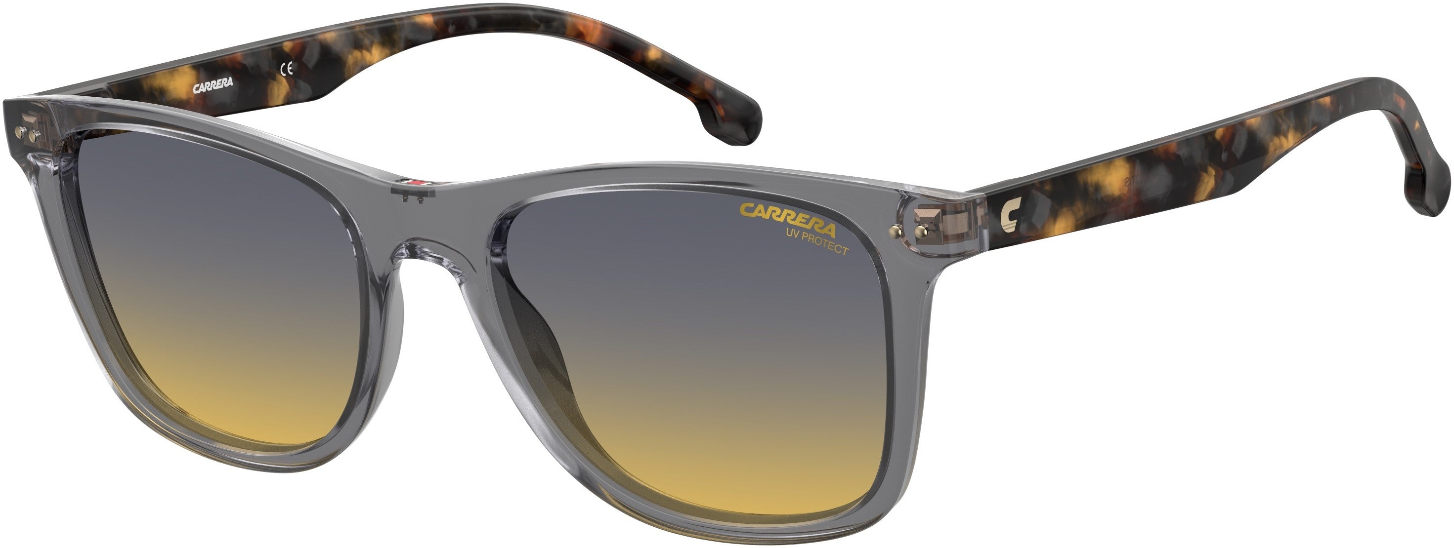  Carrera 2022T/S Rectangular Sunglasses 0KB7-0KB7  Gray (AE Gray Shaded Yellow)