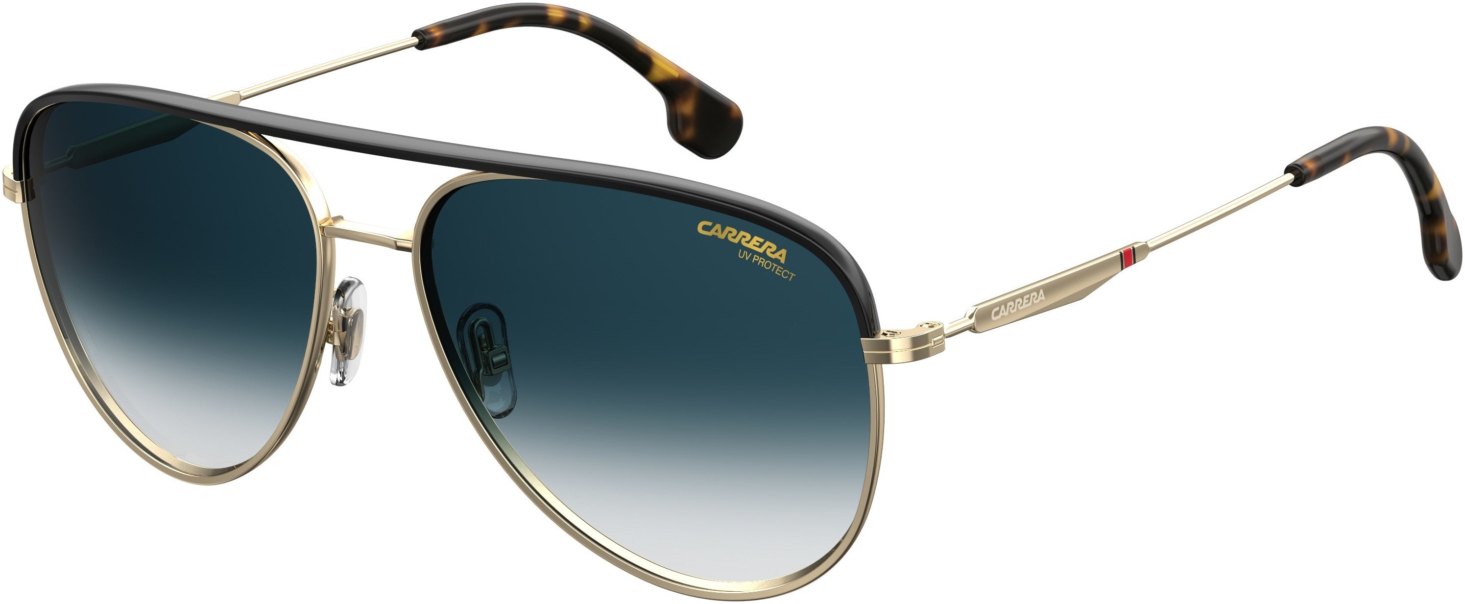  Carrera 209/S Aviator Sunglasses 0LKS-0LKS  Gold Blue (08 Blue Shaded)