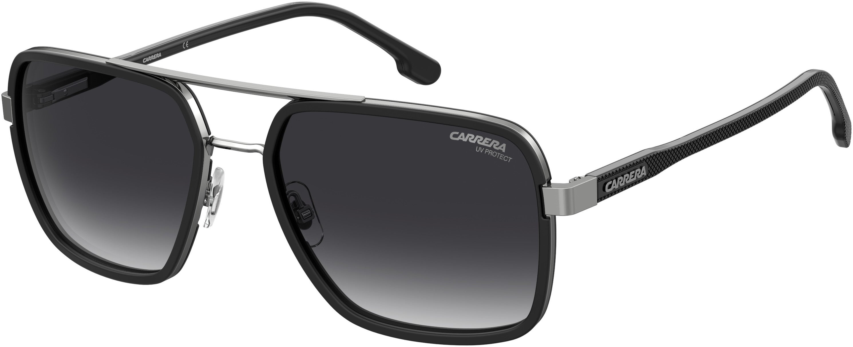  Carrera 256/S Rectangular Sunglasses 085K-085K  Ruthenium Black (9O Dark Gray Gradient)