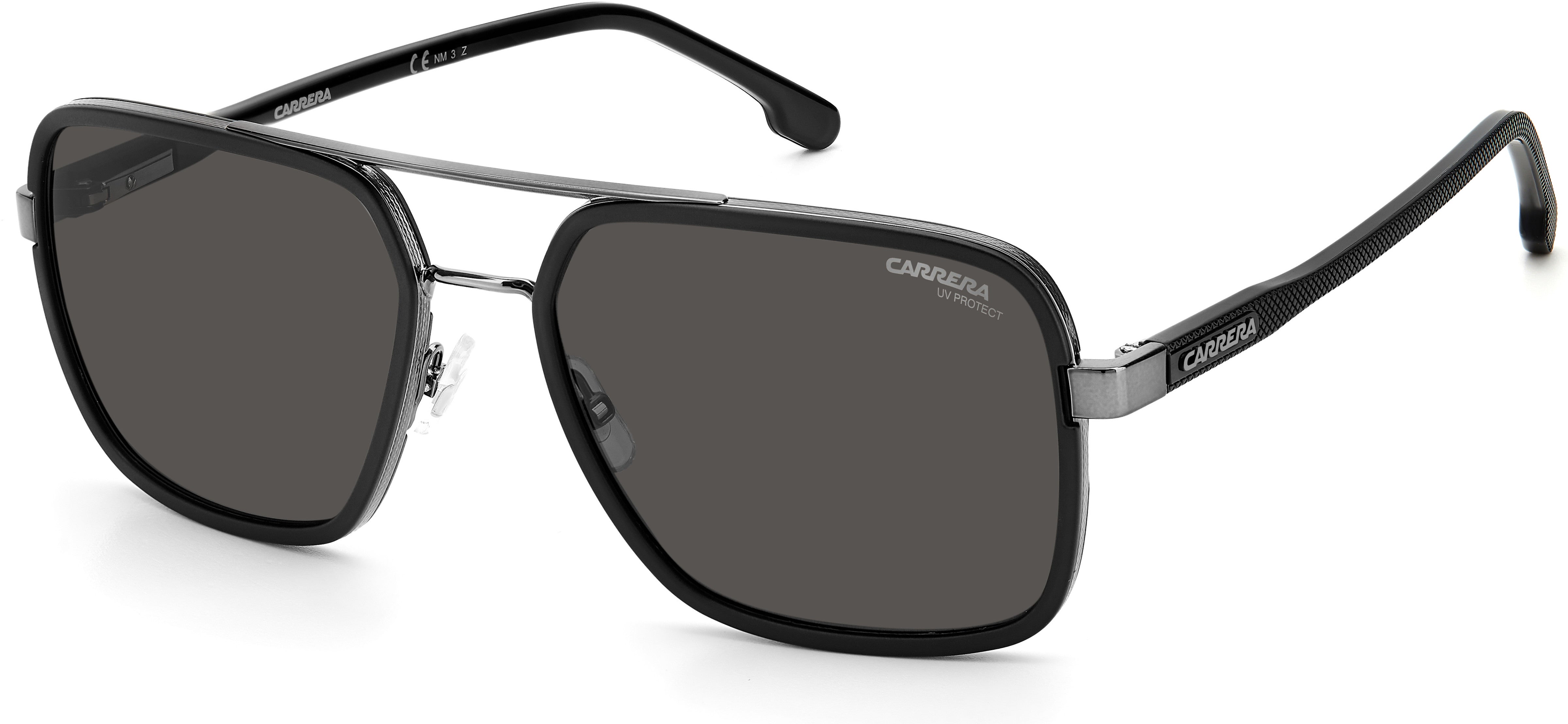  Carrera 256/S Rectangular Sunglasses 0V81-0V81  Dark Ruthenium Black (M9 Gray Pz)