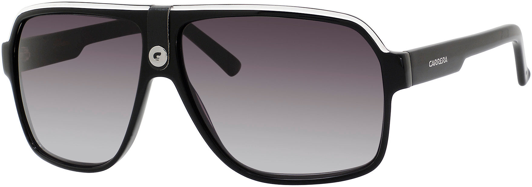  Carrera 33/S Rectangular Sunglasses 08V6-08V6  Black Crystal Gray (9O Dark Gray Gradient)