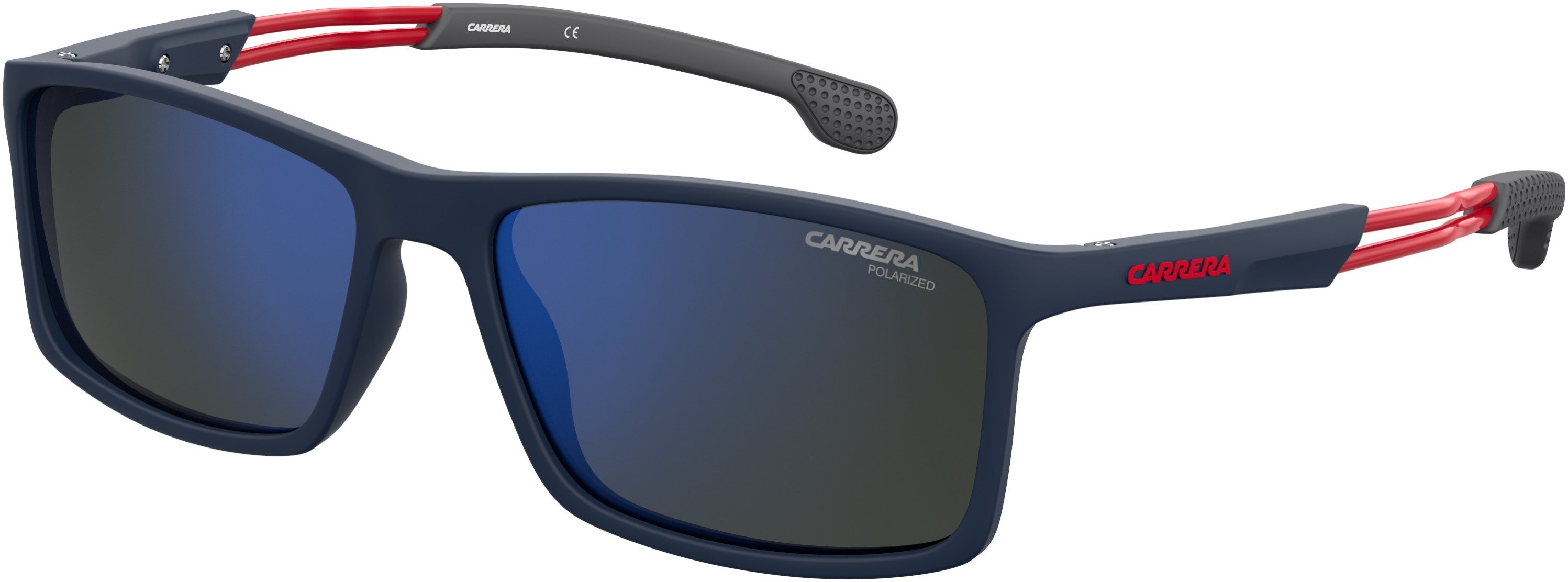  Carrera 4016/S Rectangular Sunglasses 0FLL-0FLL  Matte Blue (XT Gray Blue Mirro)
