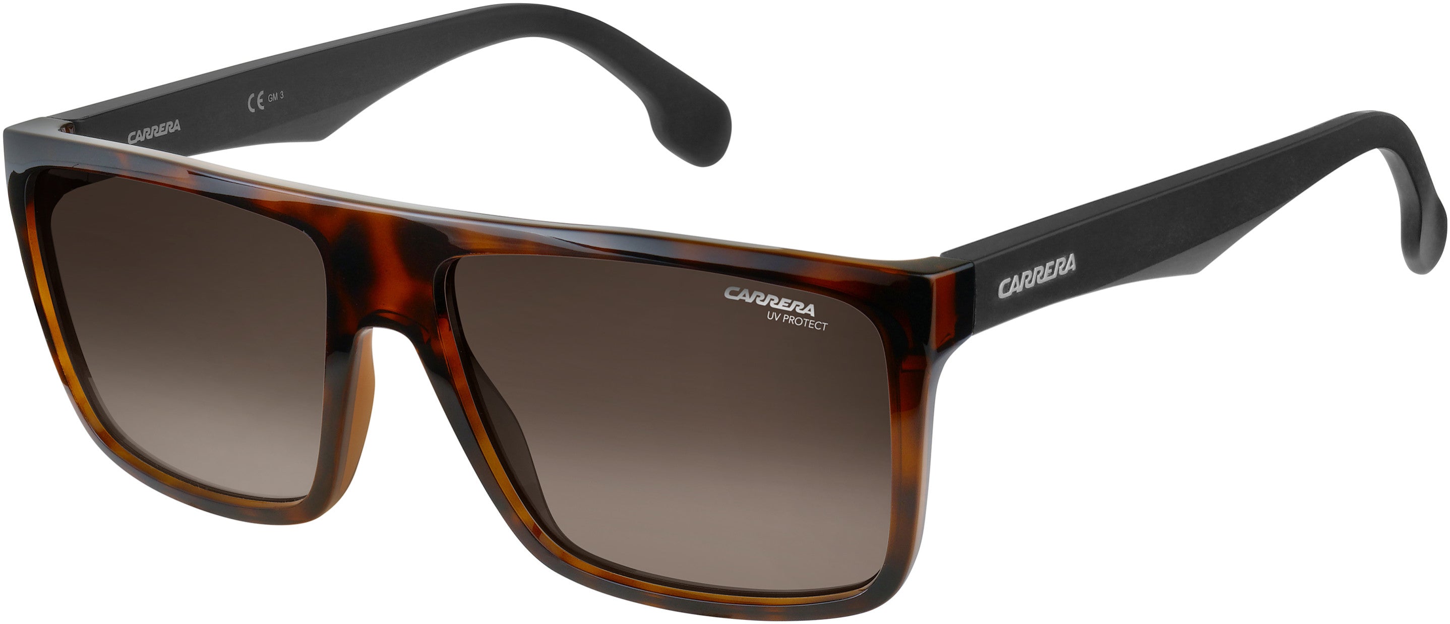 Carrera 5039/S Rectangular Sunglasses 02OS-02OS  Havana Matte Black (HA Brown Gradient)
