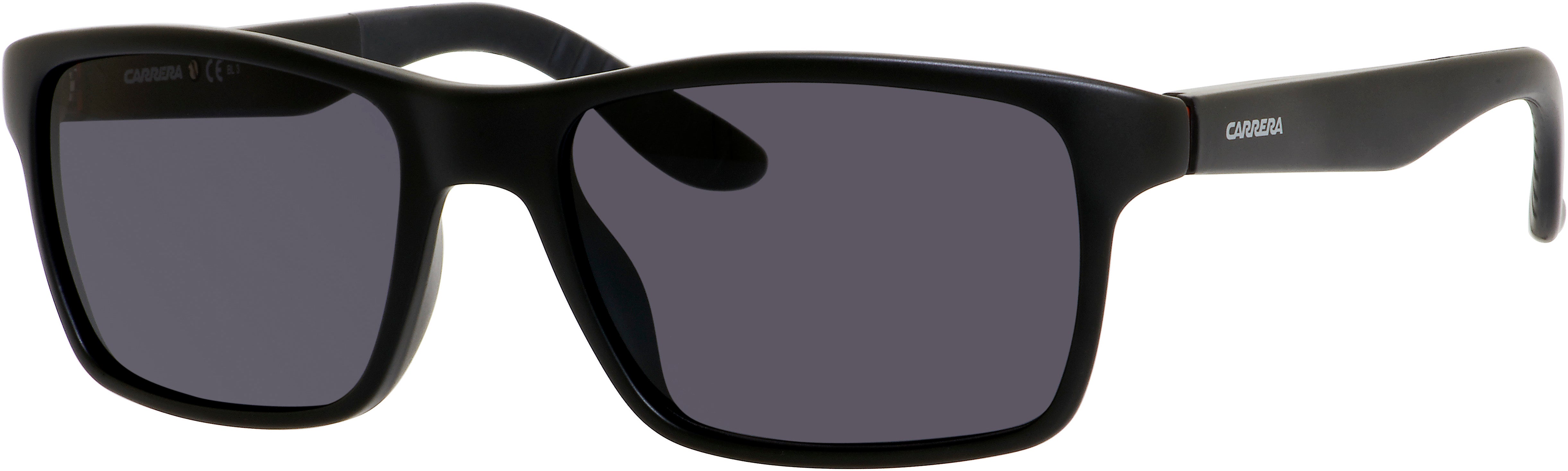  Carrera 8002 Rectangular Sunglasses 0DL5-0DL5  Matte Black (TD Gray Polarized)