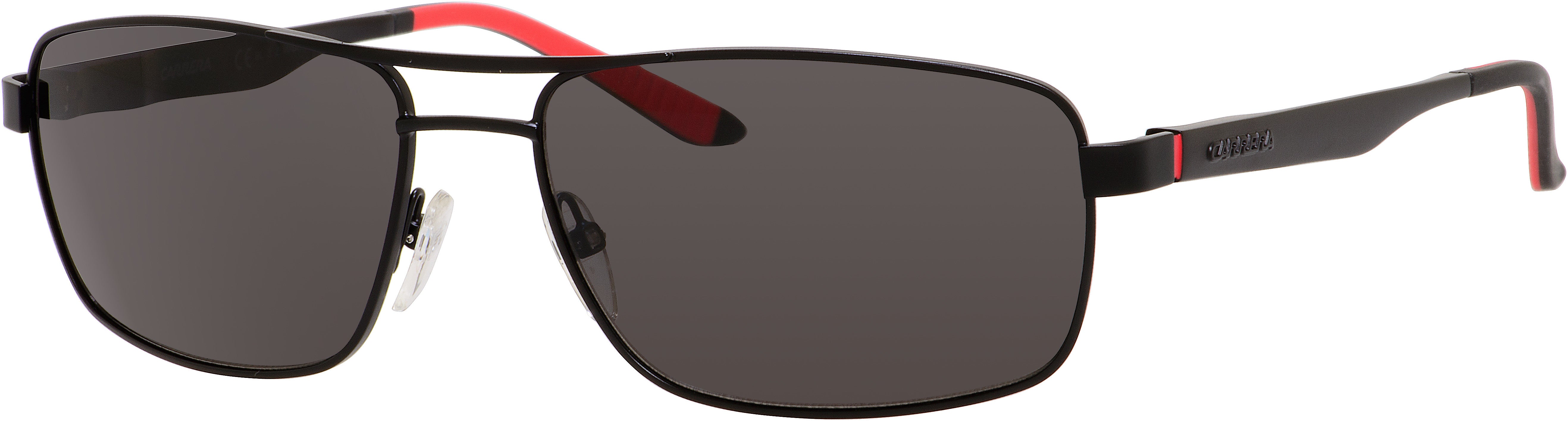  Carrera 8011/S Rectangular Sunglasses 0003-0003  Matte Black (M9 Gray Pz)