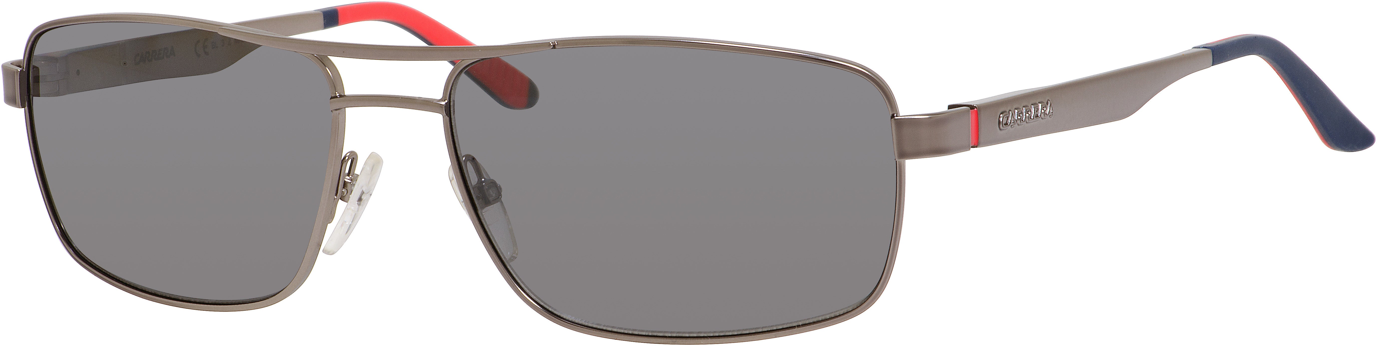  Carrera 8011/S Rectangular Sunglasses 0R81-0R81  Matte Ruthenium (DY Gray Flash Silver Pz)
