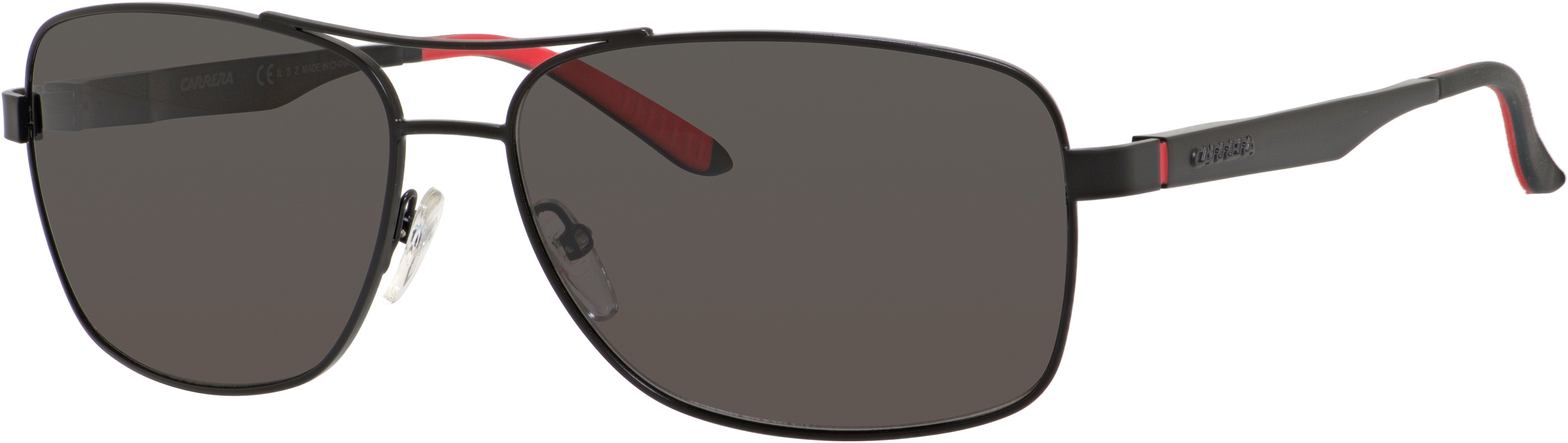  Carrera 8014/S Rectangular Sunglasses 0003-0003  Matte Black (M9 Gray Pz)