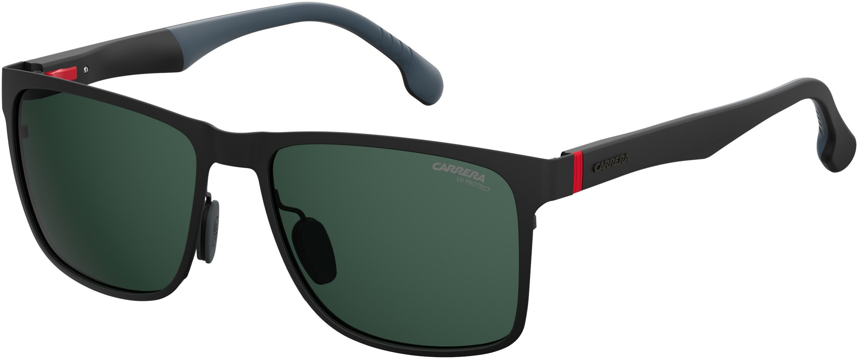  Carrera 8026/S Rectangular Sunglasses 0003-0003  Matte Black (QT Green)