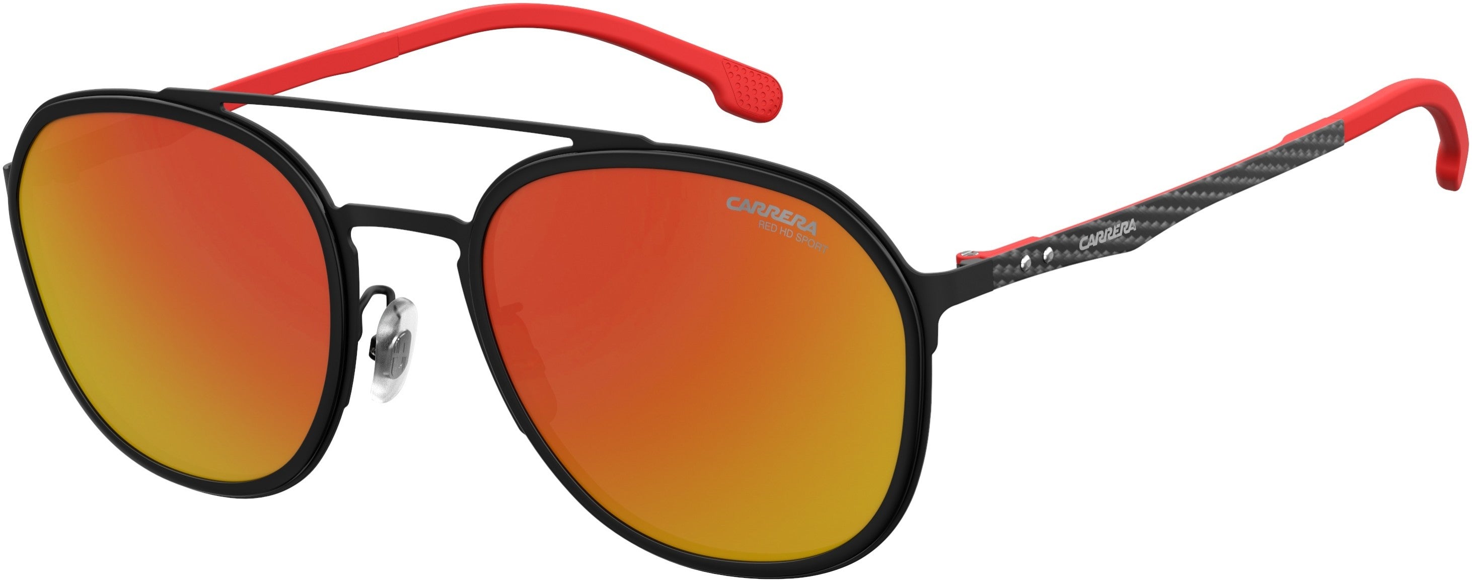  Carrera 8033/gs Oval Modified Sunglasses 0003-0003  Matte Black (W3 Red Hd Ml Ol)
