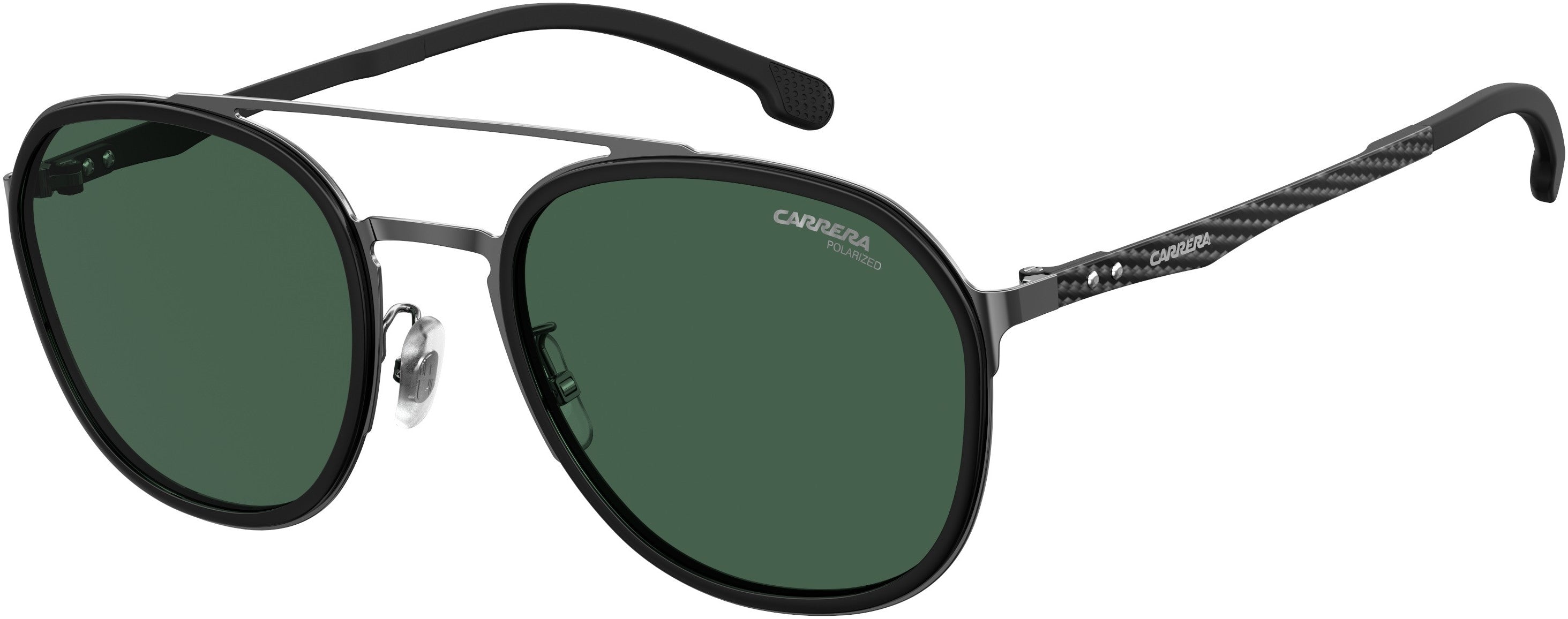  Carrera 8033/gs Oval Modified Sunglasses 0KJ1-0KJ1  Dark Ruthenium (UC Green Polarized)