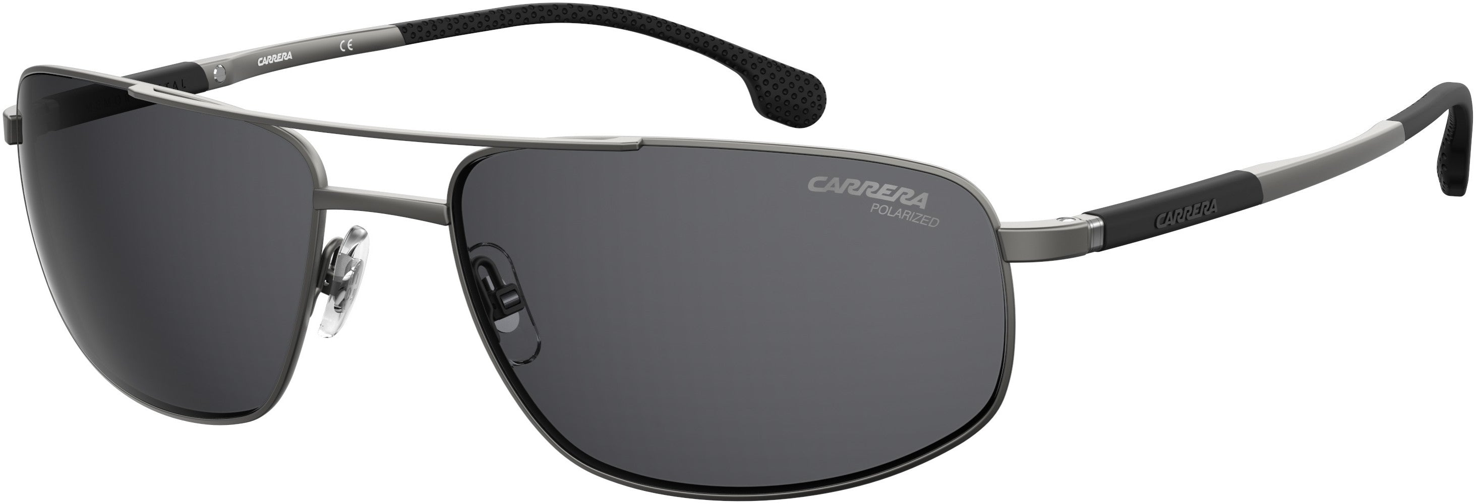  Carrera 8036/S Rectangular Sunglasses 0R80-0R80  Semi Matte Dark Ruthenium (M9 Gray Pz)