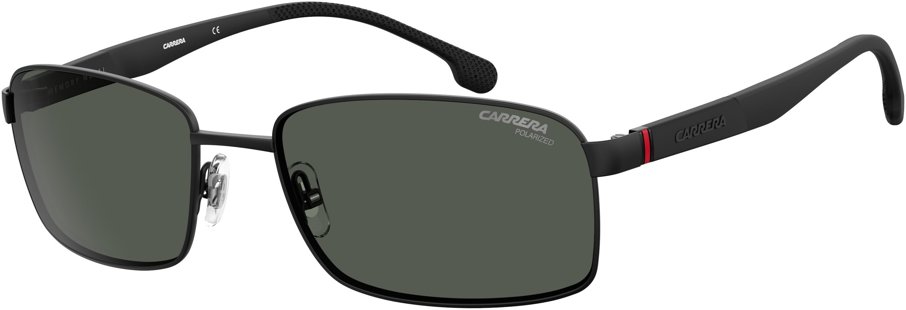  Carrera 8037/S Rectangular Sunglasses 0003-0003  Matte Black (M9 Gray Pz)