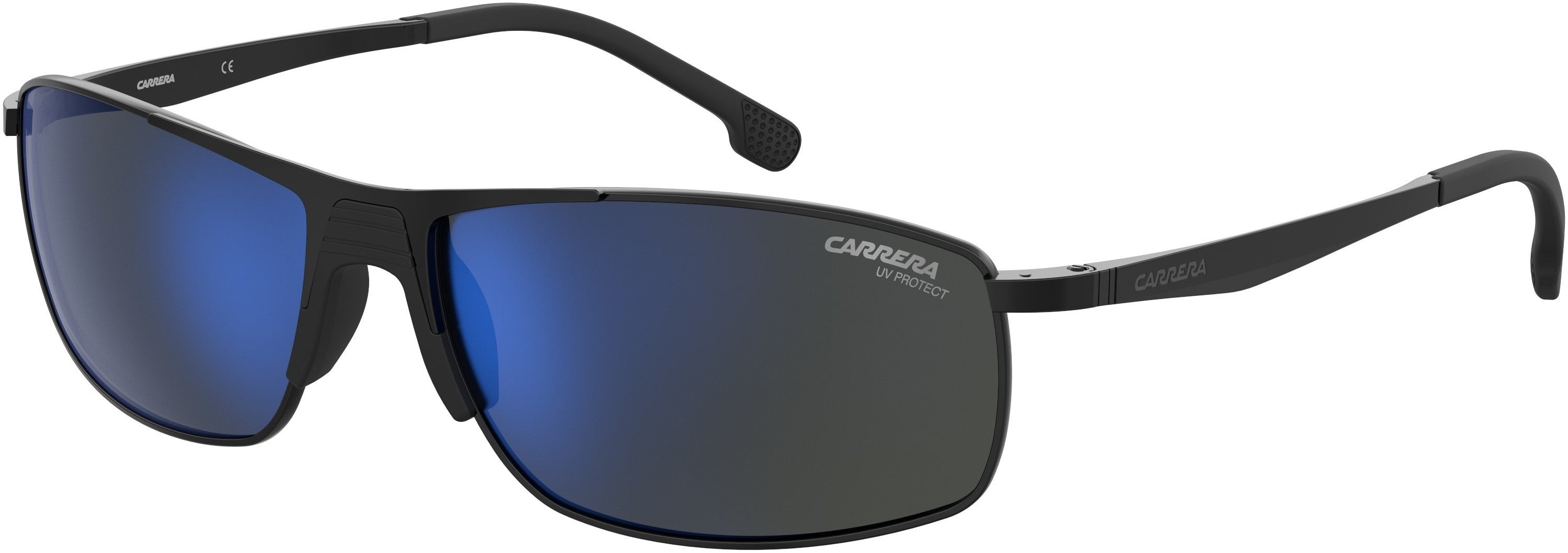  Carrera 8039/S Rectangular Sunglasses 0807-0807  Black (XT Gray Blue Mirro)