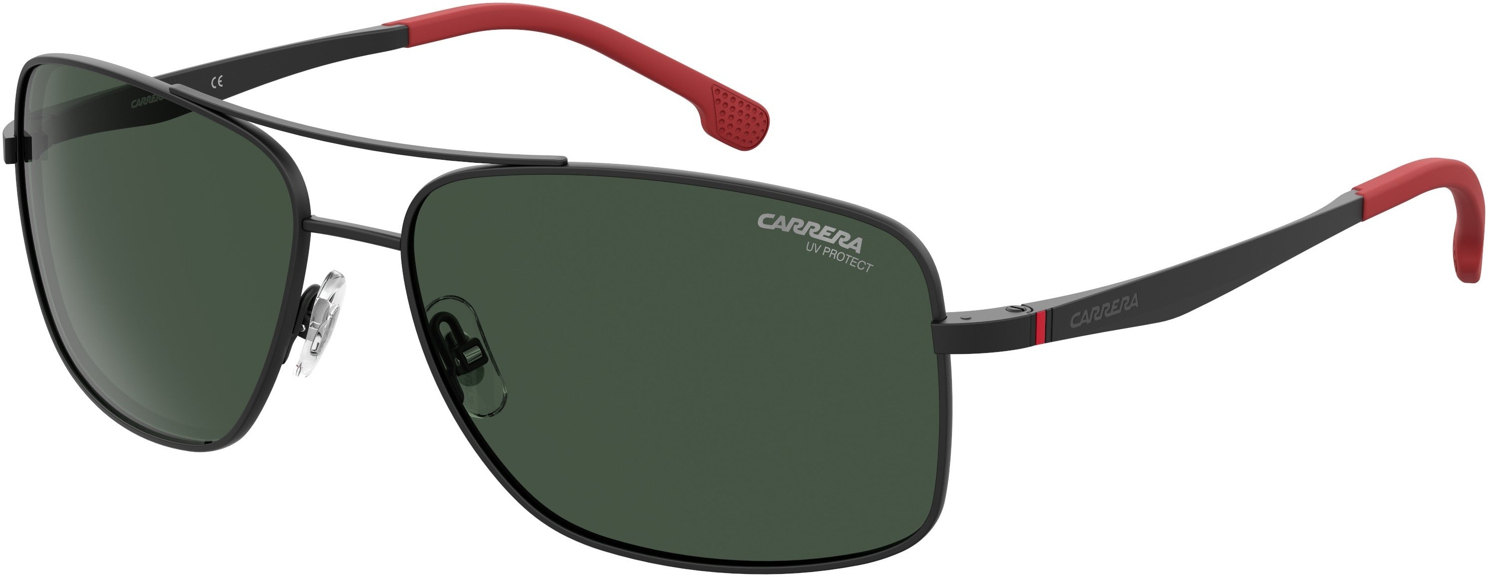  Carrera 8040/S Rectangular Sunglasses 0003-0003  Matte Black (QT Green)